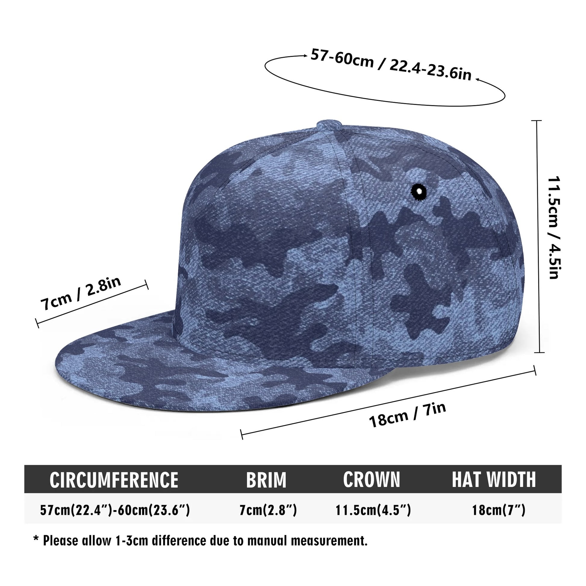 Camo Snapback | Denim Blue Camouflage Camo Colors