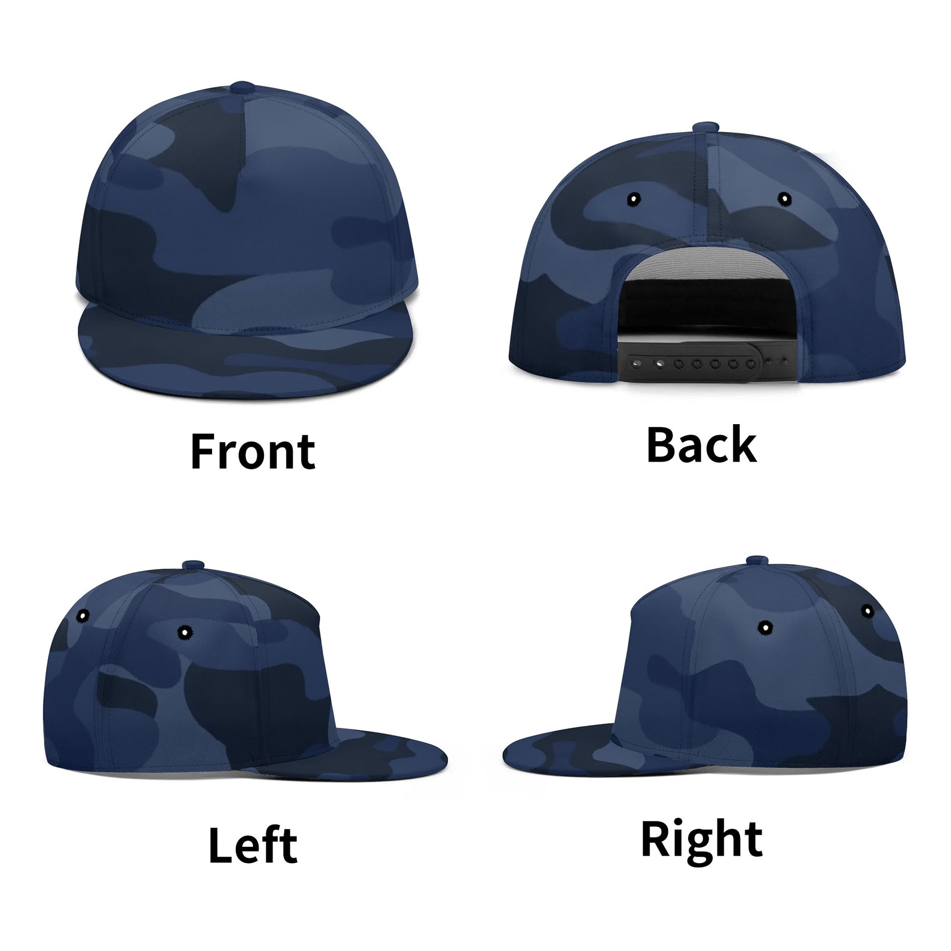 Camo Snapback | Deep Blue Camouflage Camo Colors