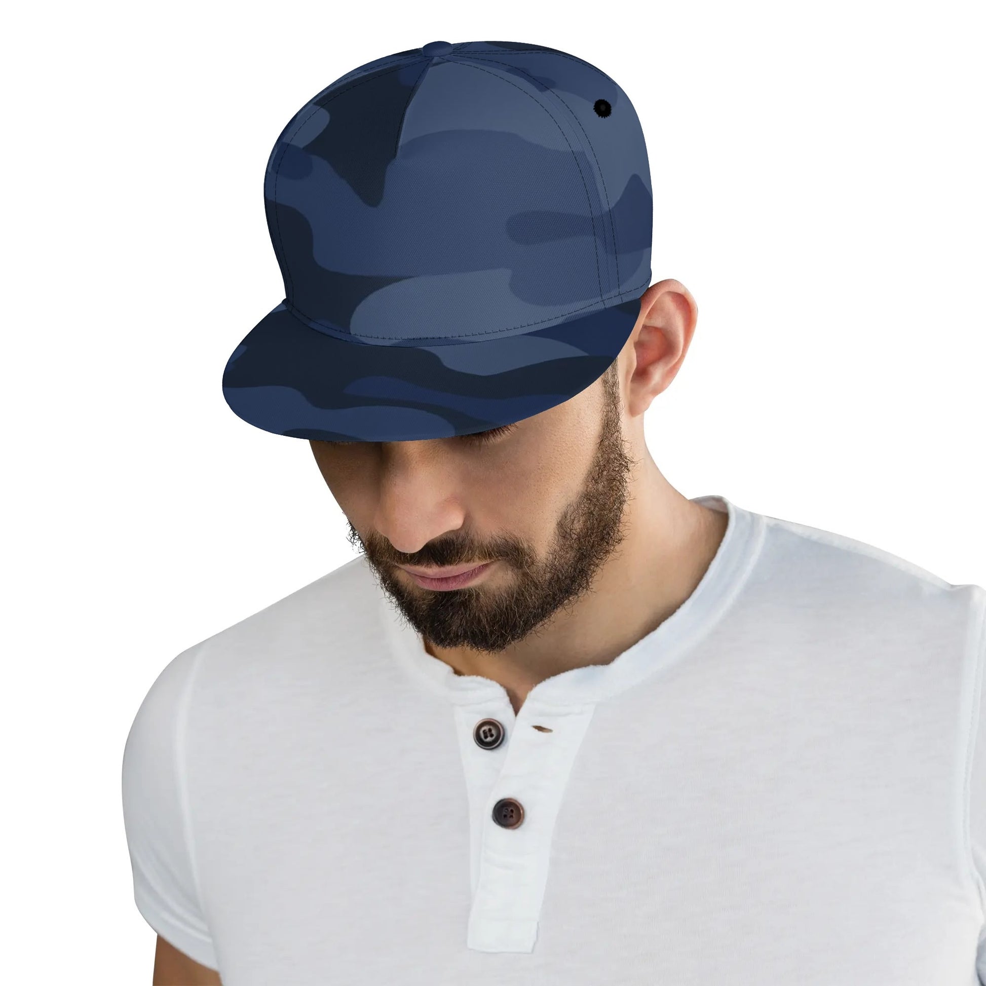 Camo Snapback | Deep Blue Camouflage Camo Colors