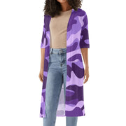 Camo Kimono | Purple, Blue and Mauve Camouflage Half Sleeve Camo Colors