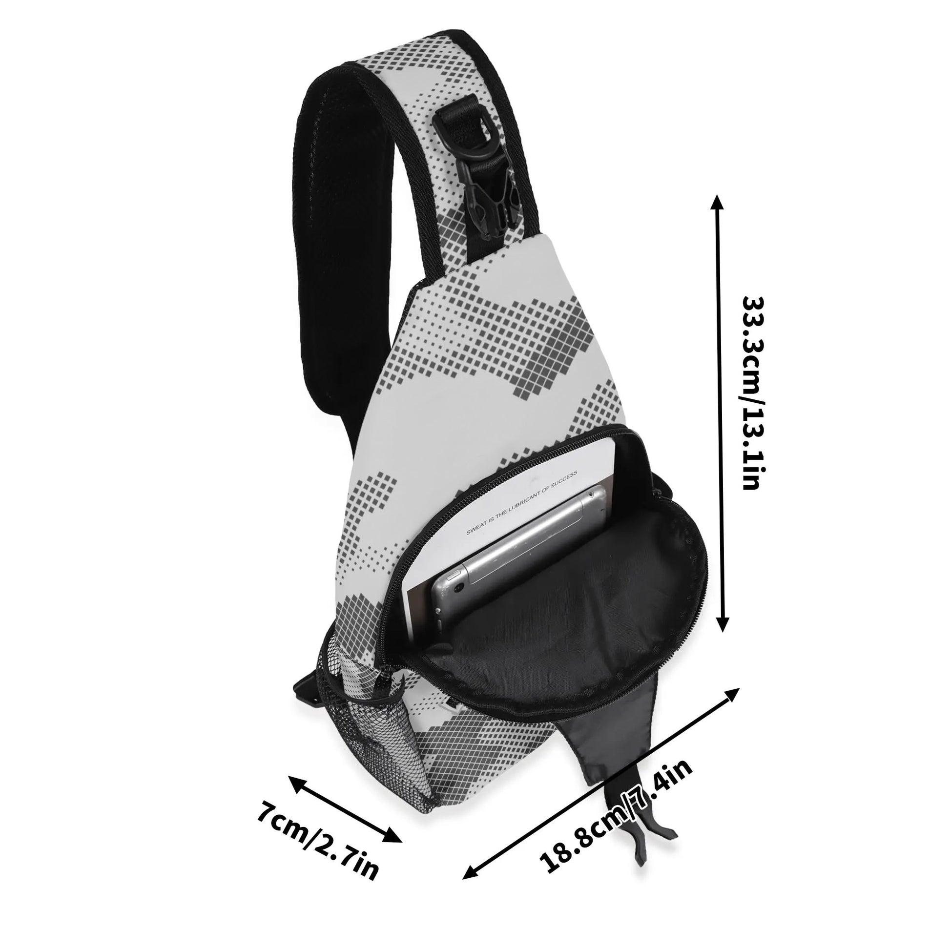 Camo Bag | Gray Digital Camouflage | Chest Crossbody Style Camo Colors