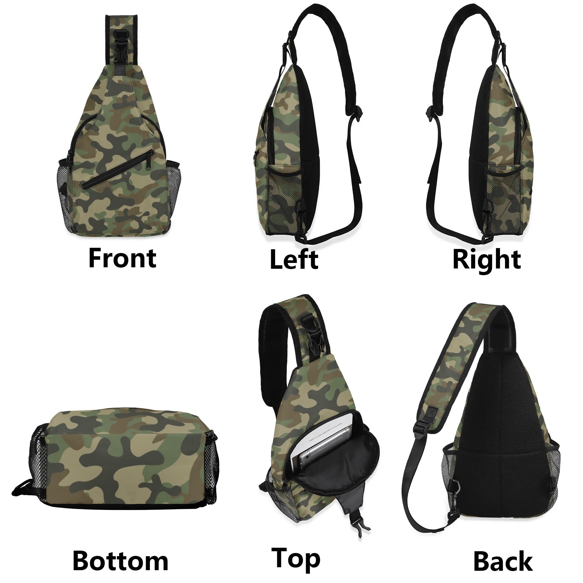 Camo Bag | Military Brown Camouflage | Chest Crossbody style Camo Colors