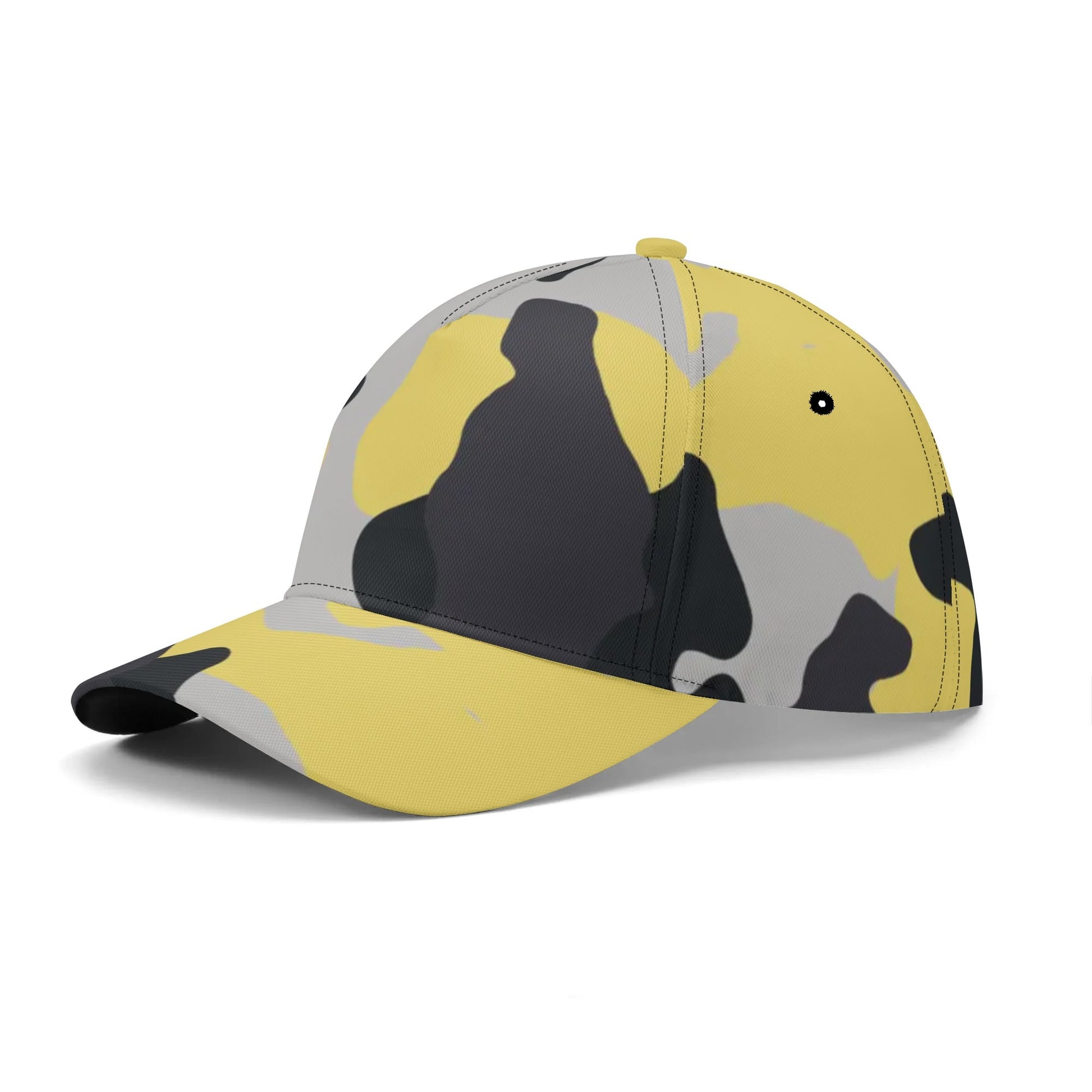 Camo Baseball Cap | Yellow, Black, and Silver Camouflage Style Camo Colors