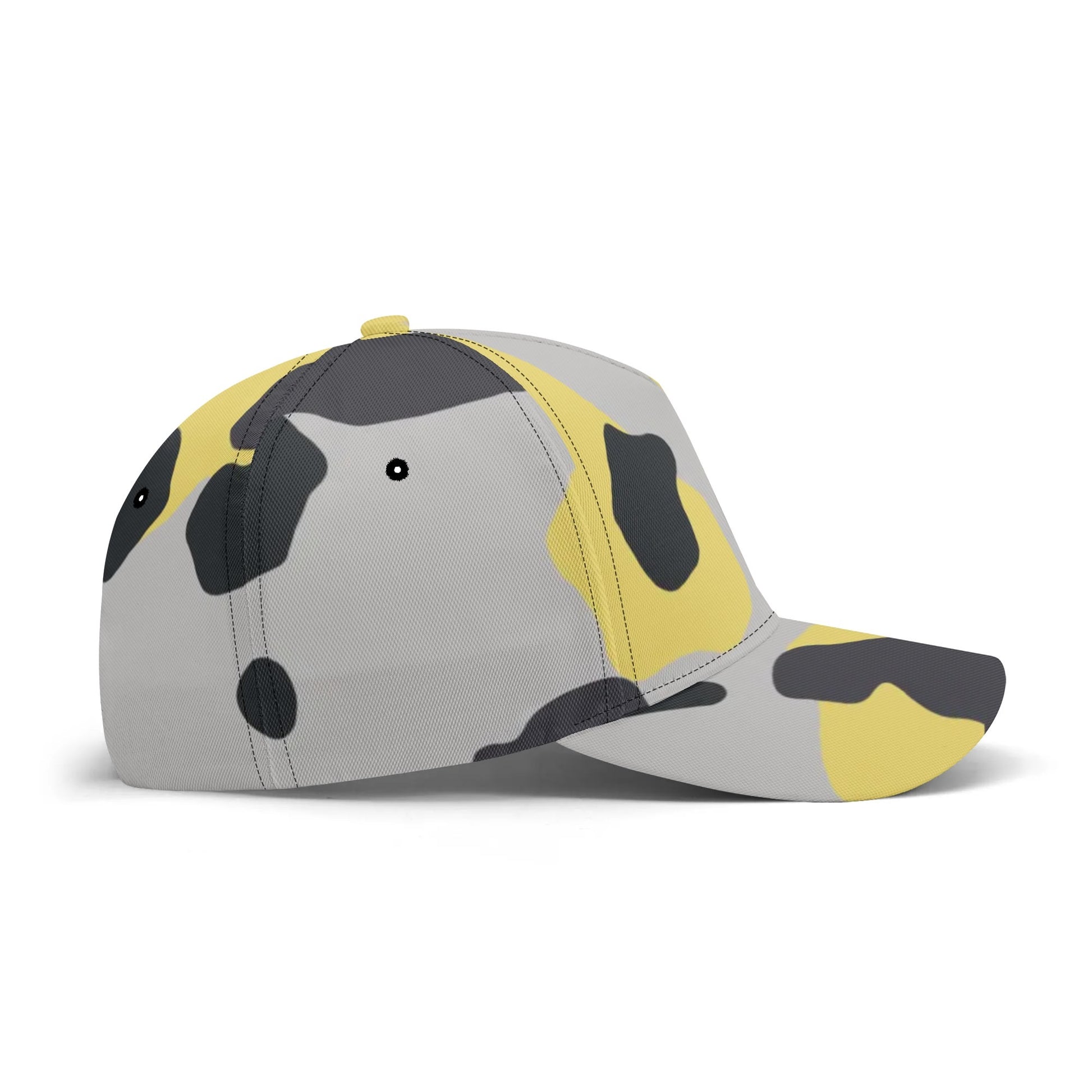 Camo Baseball Cap | Yellow, Black, and Silver Camouflage Style Camo Colors