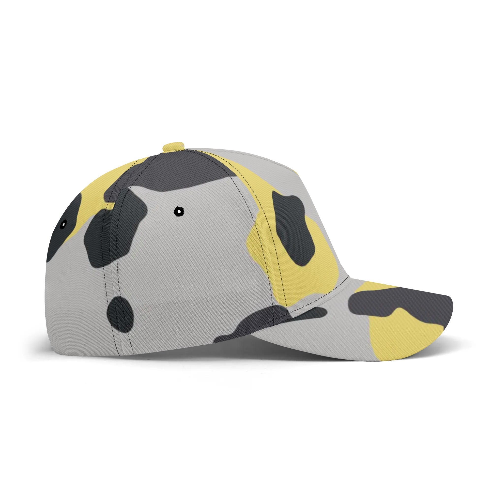 Camo Baseball Cap | Yellow, Black, and Silver Camouflage Style Camo Colors