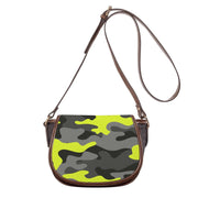 Saddle Bag | Yellow, Black, and Gray Camouflage Camo Colors