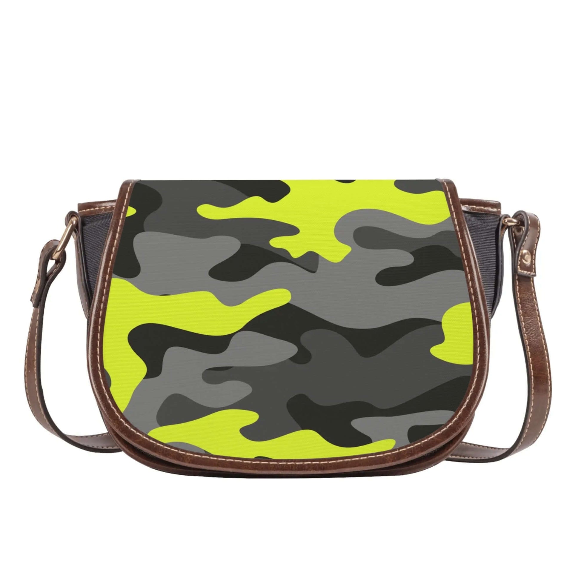 Saddle Bag | Yellow, Black, and Gray Camouflage Camo Colors