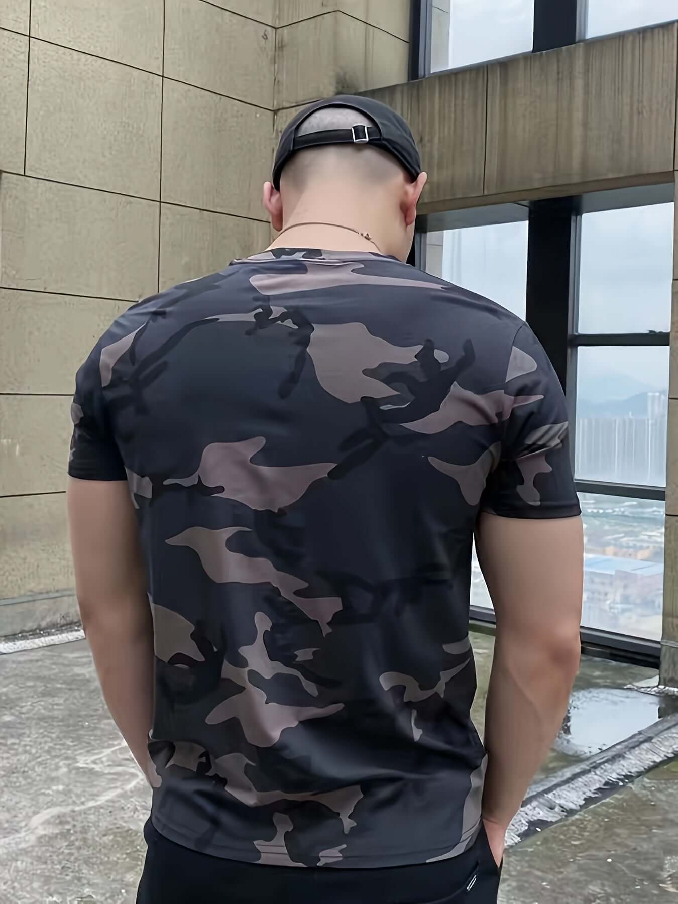 Men's Camo Short Sleeve T-Shirt | Round Neck, Pullover Fit Camo Colors