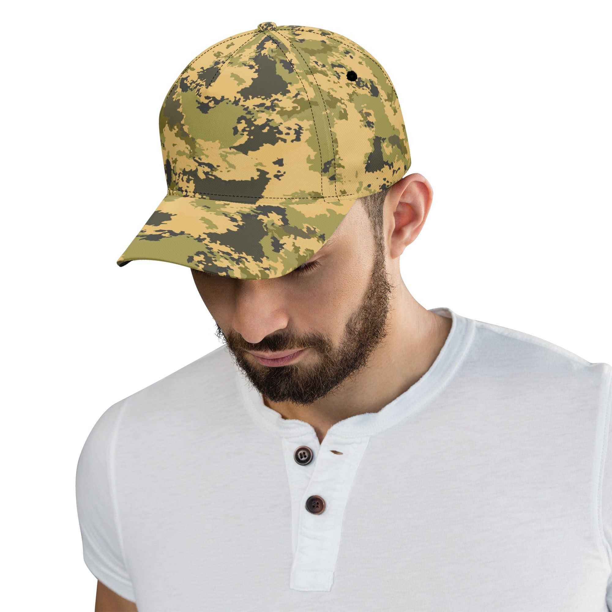 Desert Green Camo Cap | Watercolor Camouflage Camo Colors