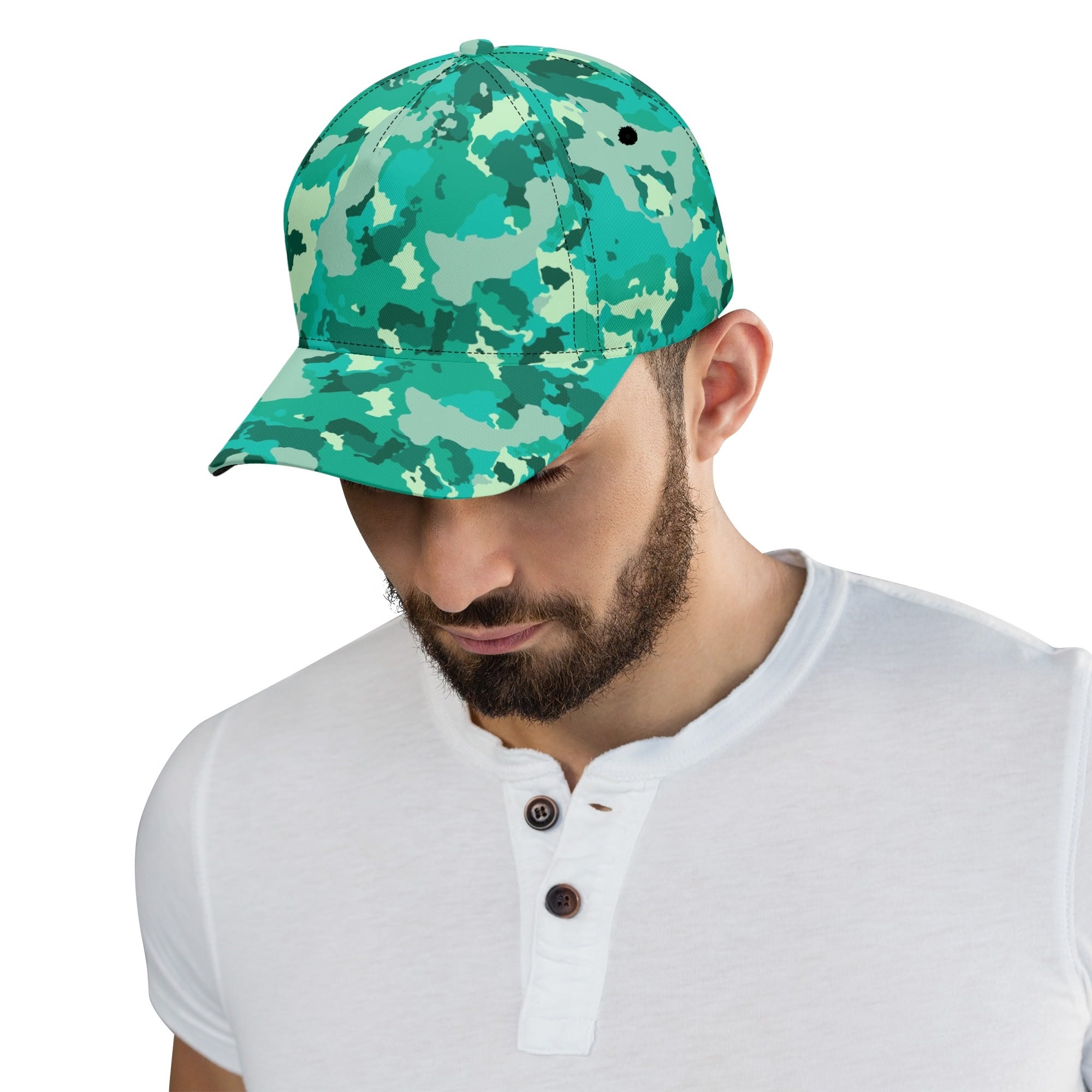 Cyan Green Camo Cap | Military Camouflage Camo Colors