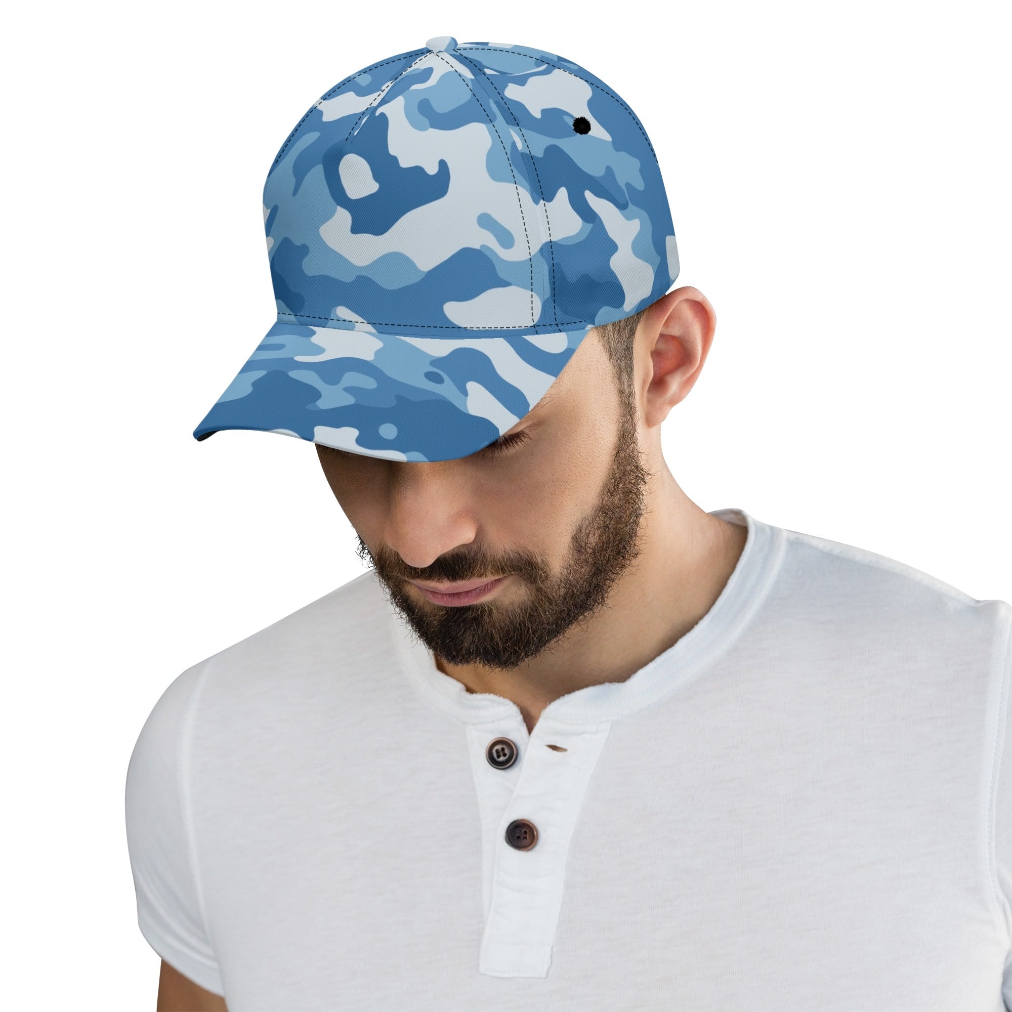 Blue Camo Baseball Cap | Modern Army-Inspired Pattern Camo Colors