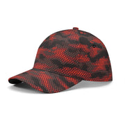 Red Camo Cap | Geometric Hive Camouflage Pattern Camo Colors