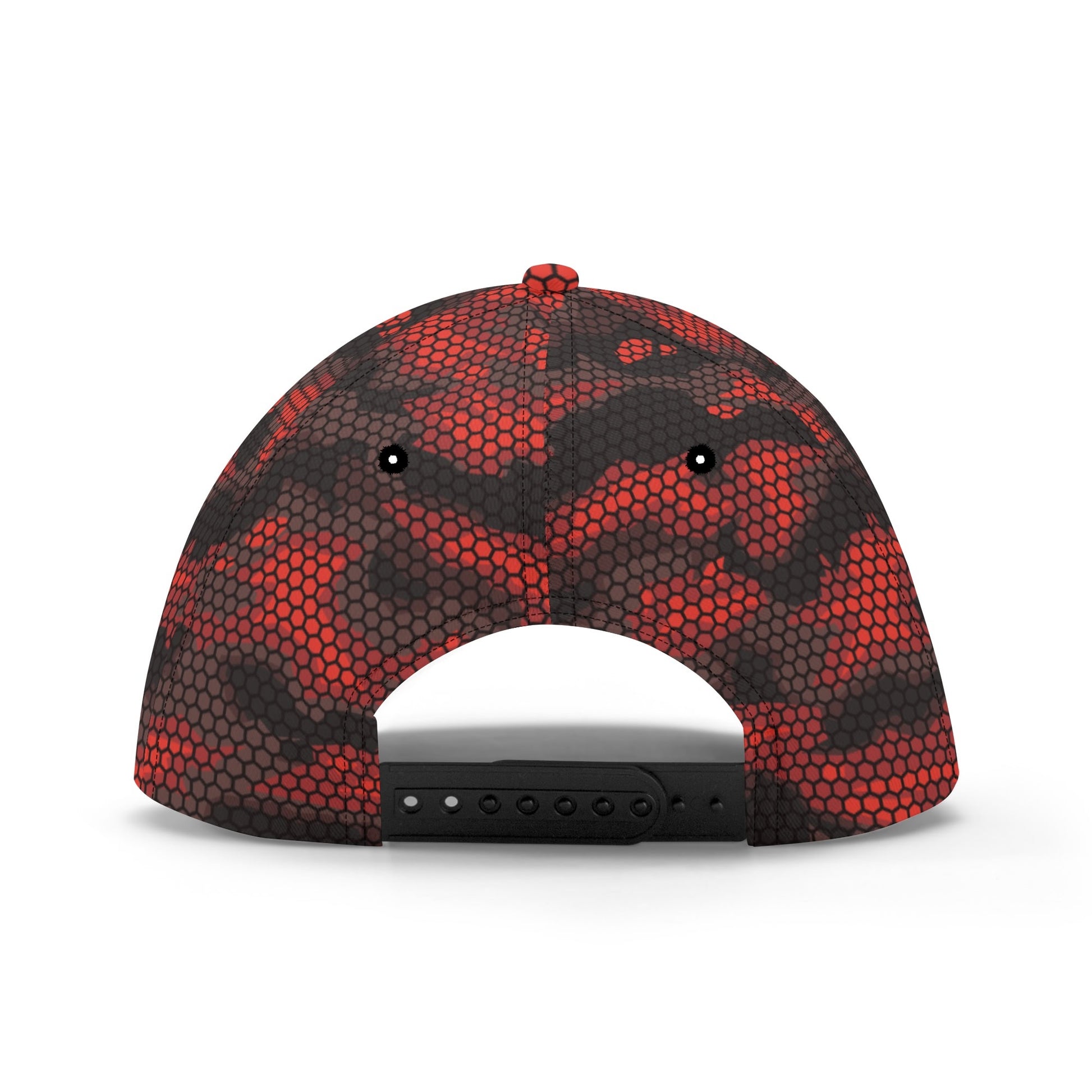 Red Camo Cap | Geometric Hive Camouflage Pattern Camo Colors