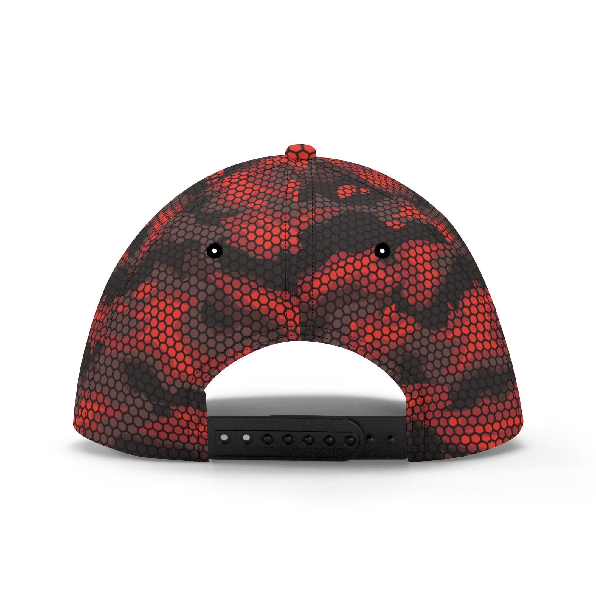 Red Camo Cap | Geometric Hive Camouflage Pattern Camo Colors
