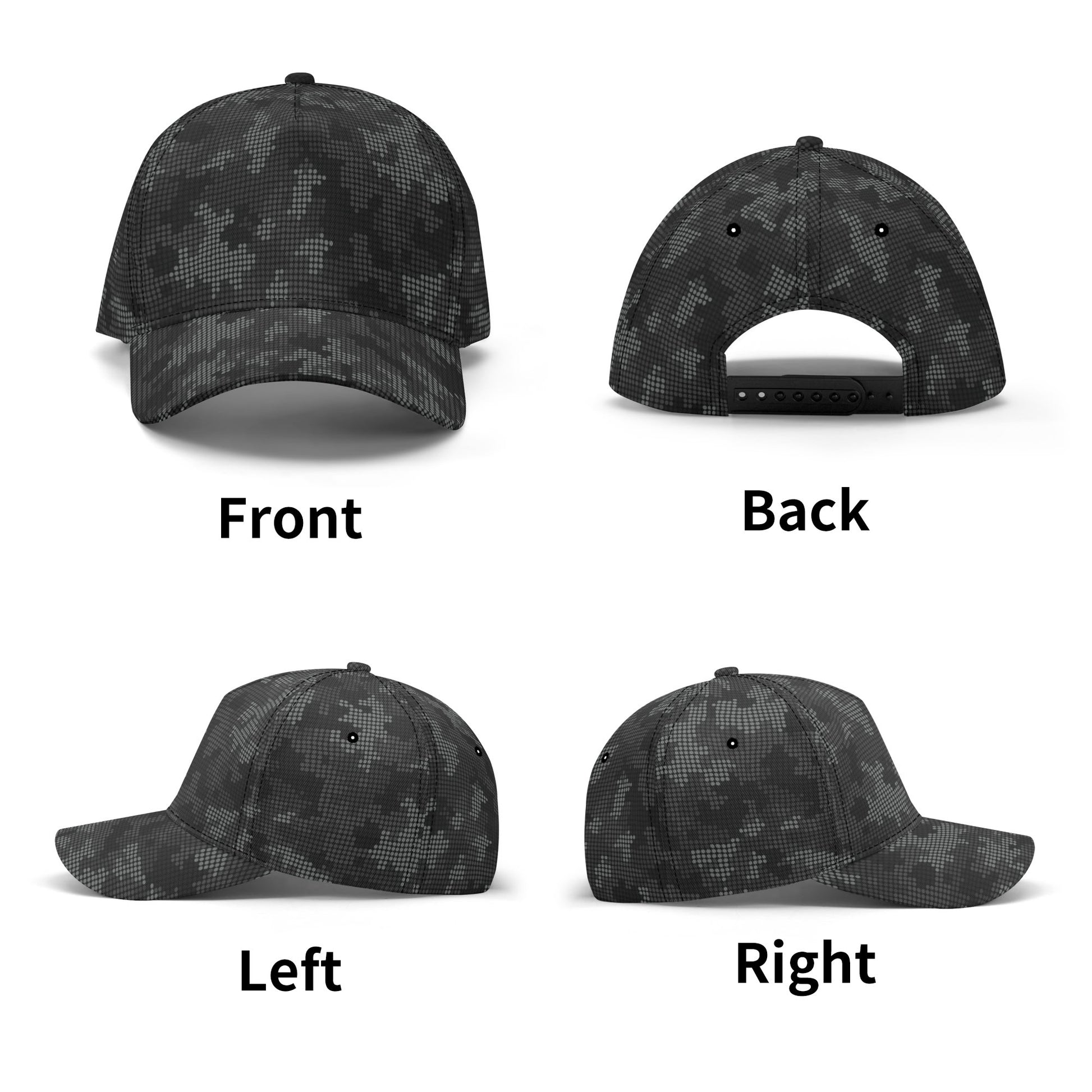 Black Camo Cap | Stylish Pixel Camouflage Camo Colors