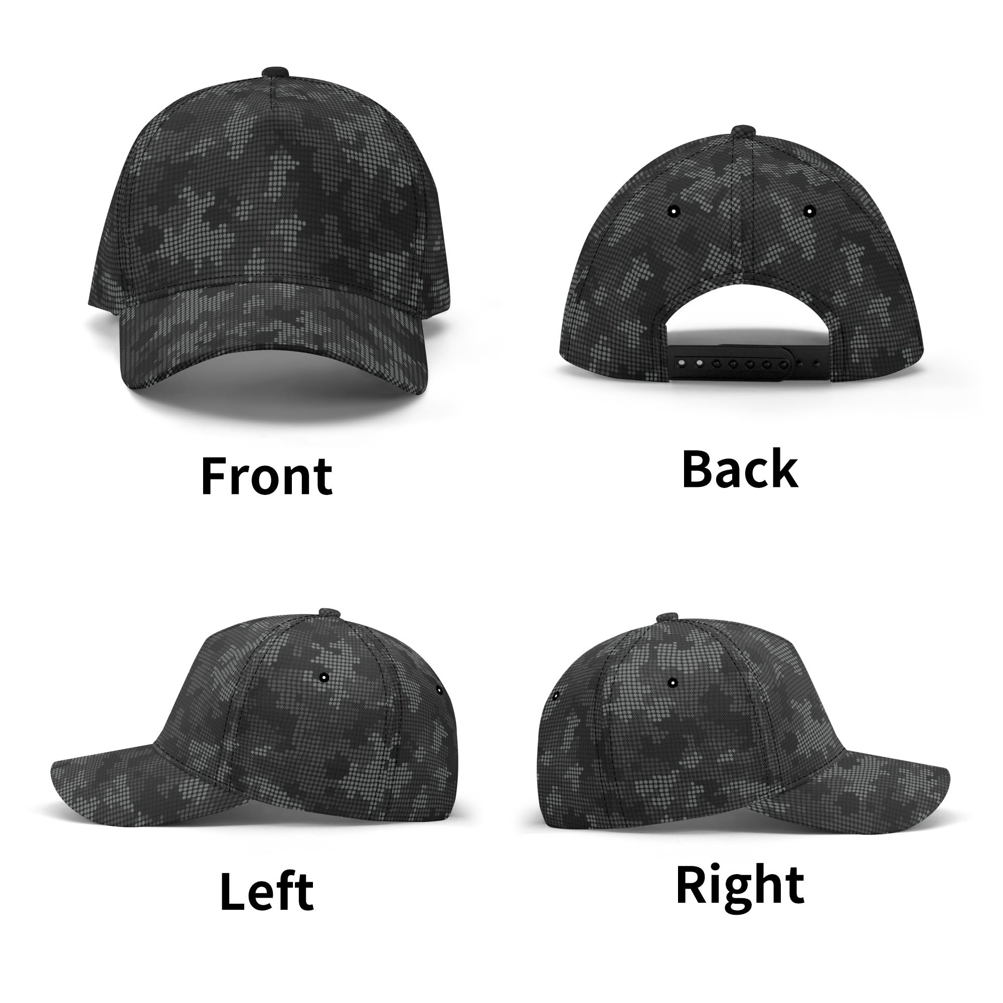 Black Camo Cap | Stylish Pixel Camouflage Camo Colors