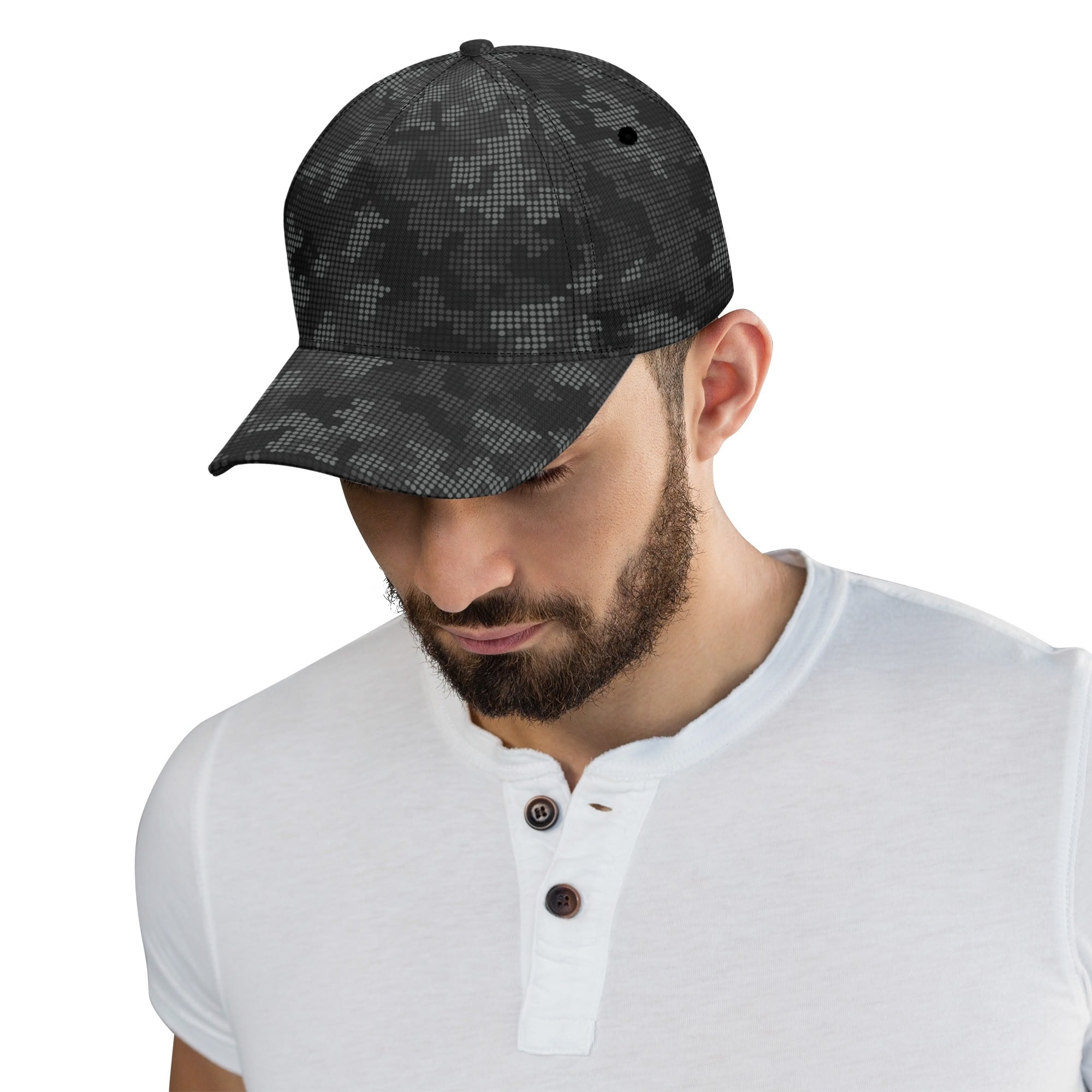 Black Camo Cap | Stylish Pixel Camouflage Camo Colors