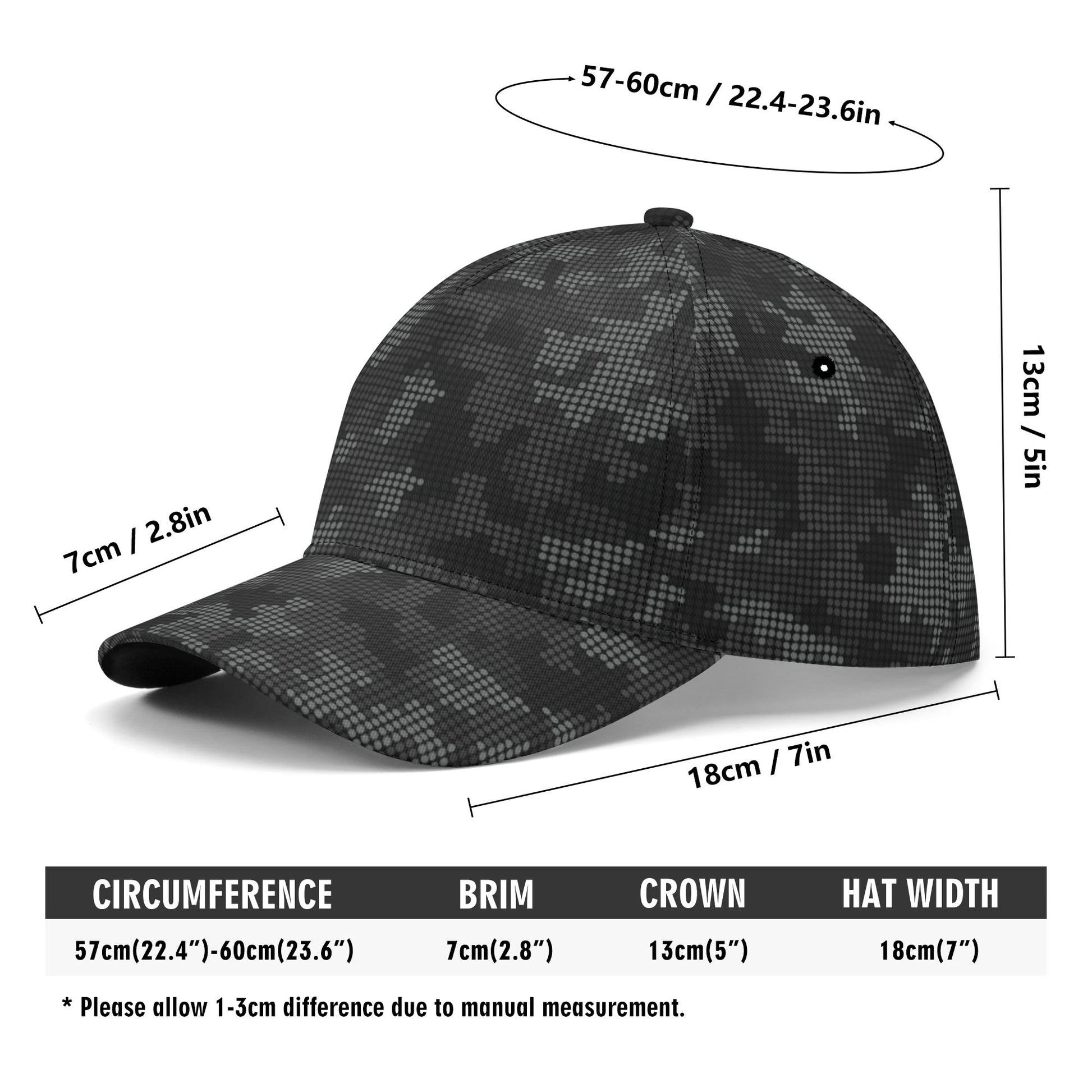 Black Camo Cap | Stylish Pixel Camouflage Camo Colors