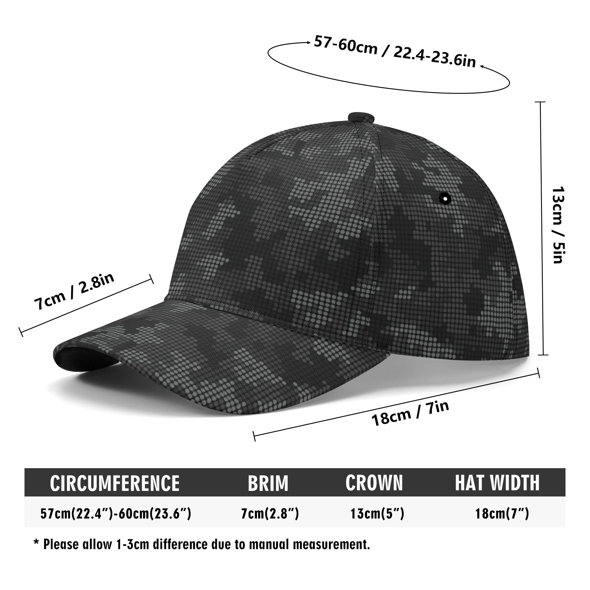 Black Camo Cap | Stylish Pixel Camouflage Camo Colors