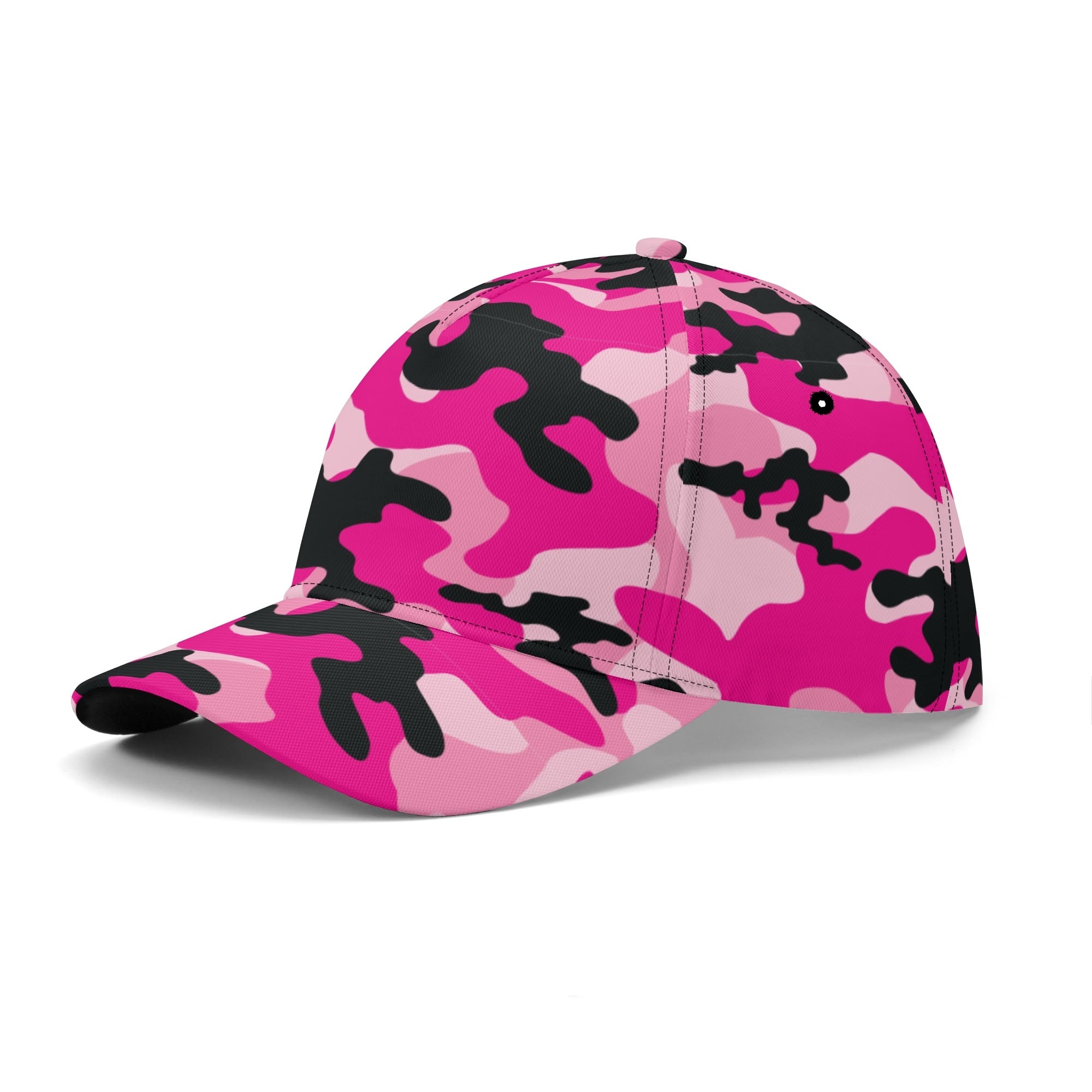 Pink Camo Cap | Candy, Black, & Cerise Mixed Camouflage Camo Colors