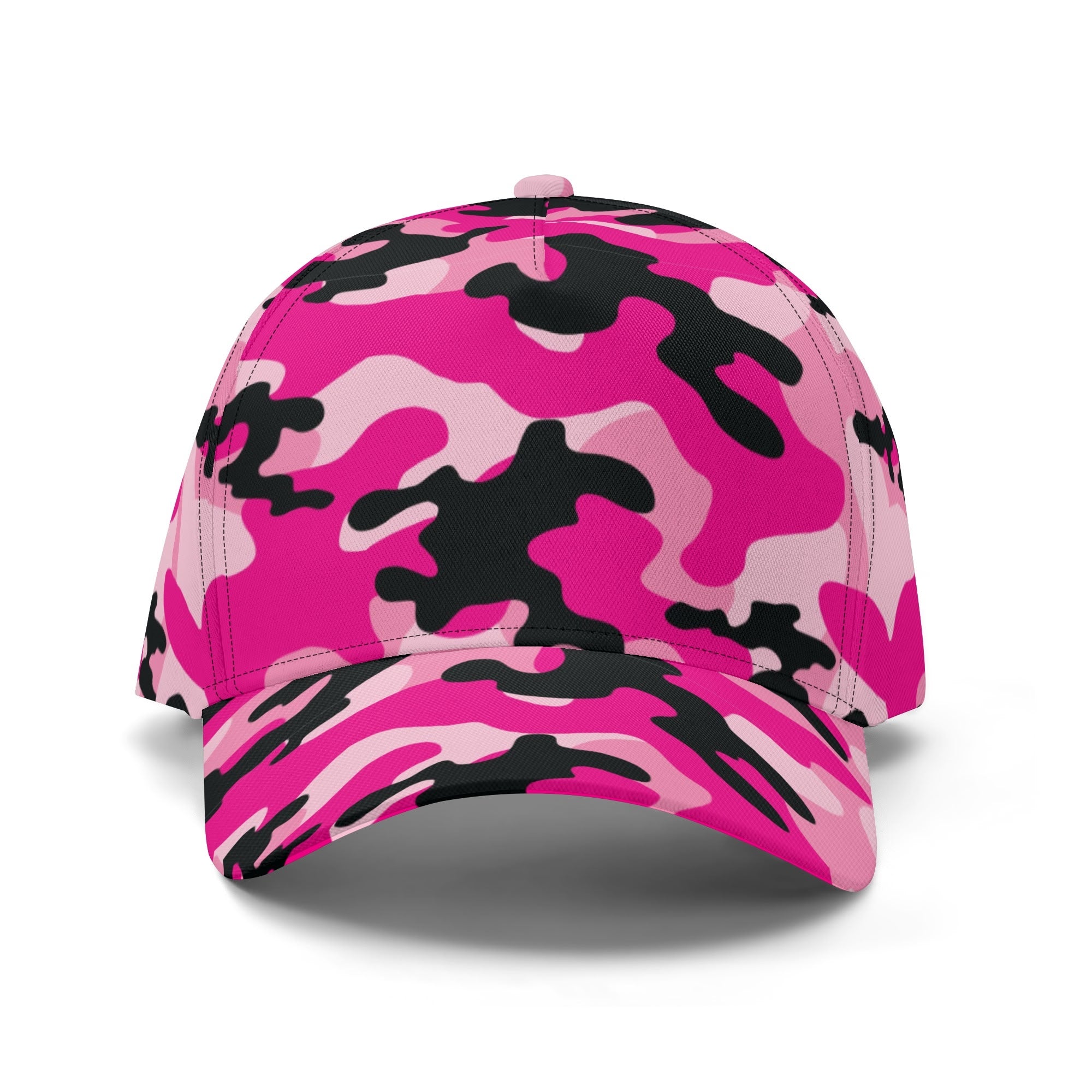 Pink Camo Cap | Candy, Black, & Cerise Mixed Camouflage Camo Colors
