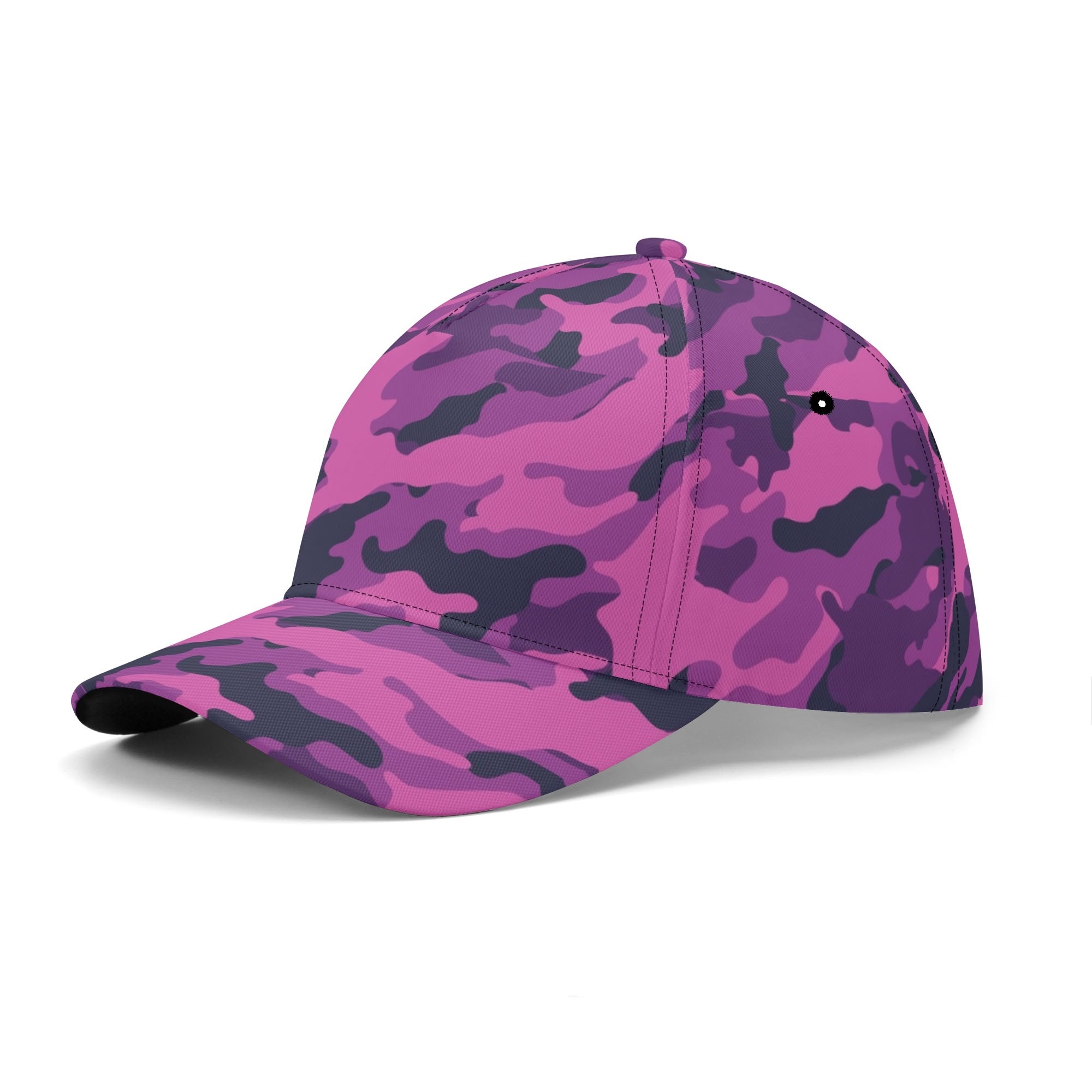 Pink Camo Cap | Blue & Magenta Mixed Camouflage Camo Colors