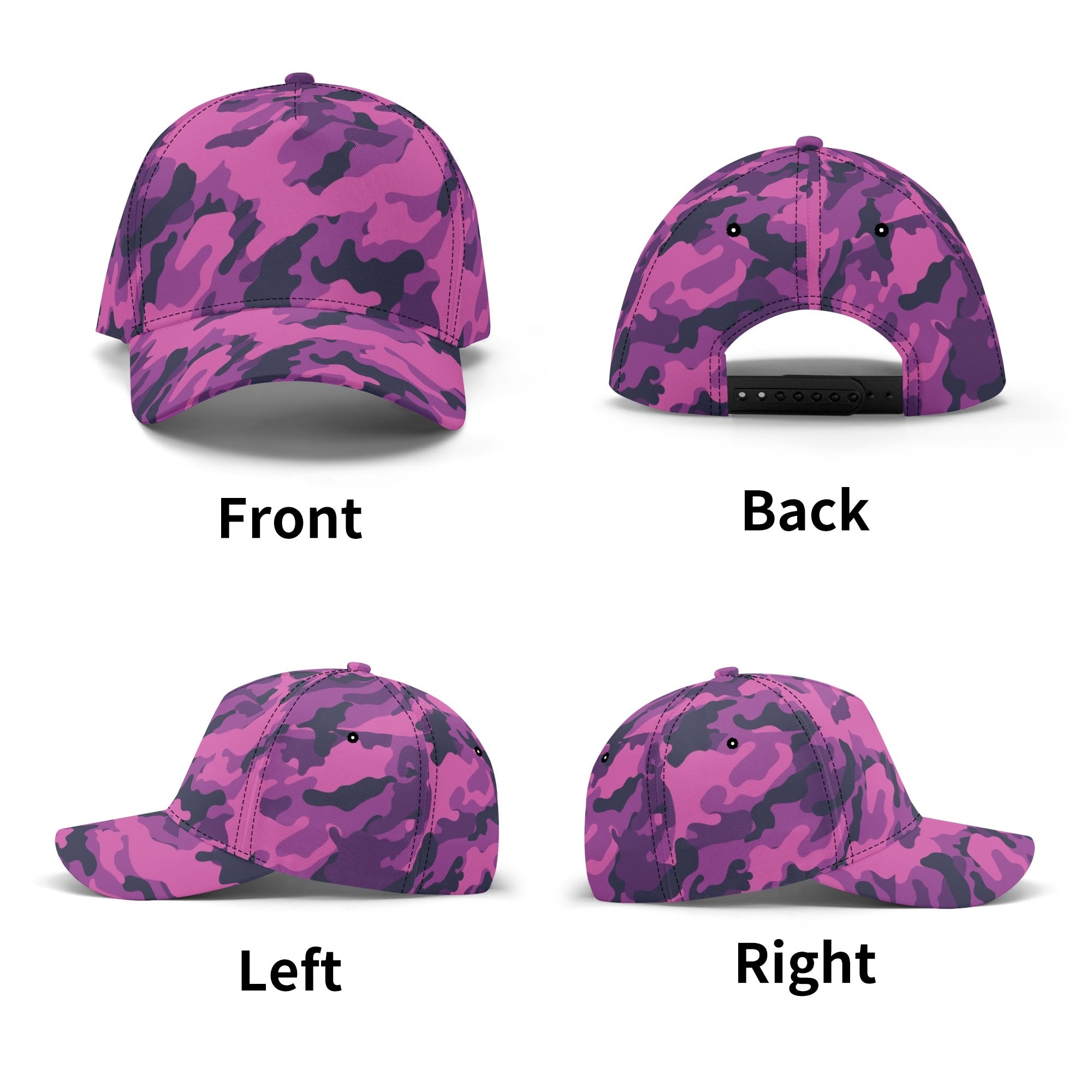 Pink Camo Cap | Blue & Magenta Mixed Camouflage Camo Colors
