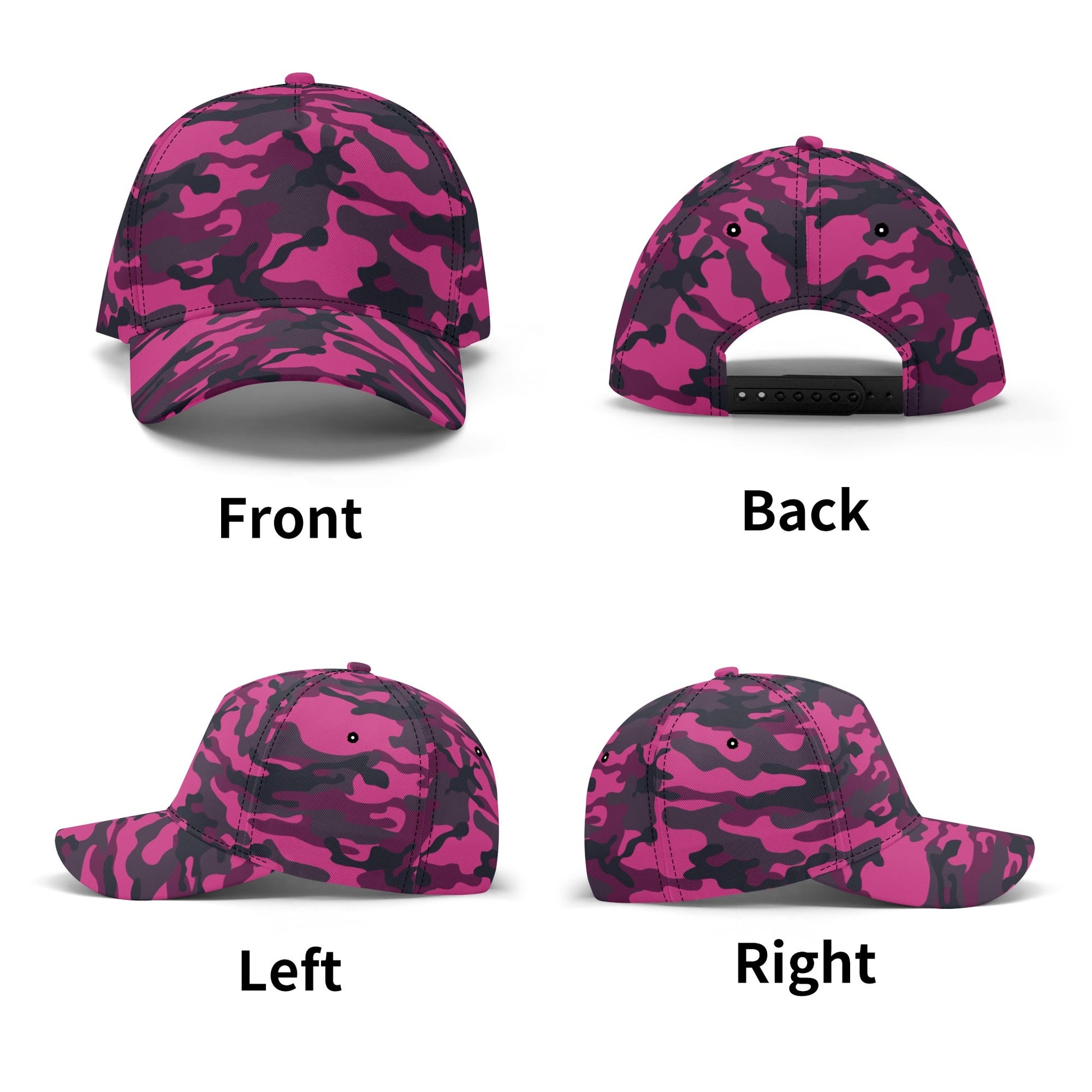 Pink Camo Cap | Onyx & Deep Blue Mixed Camouflage Camo Colors