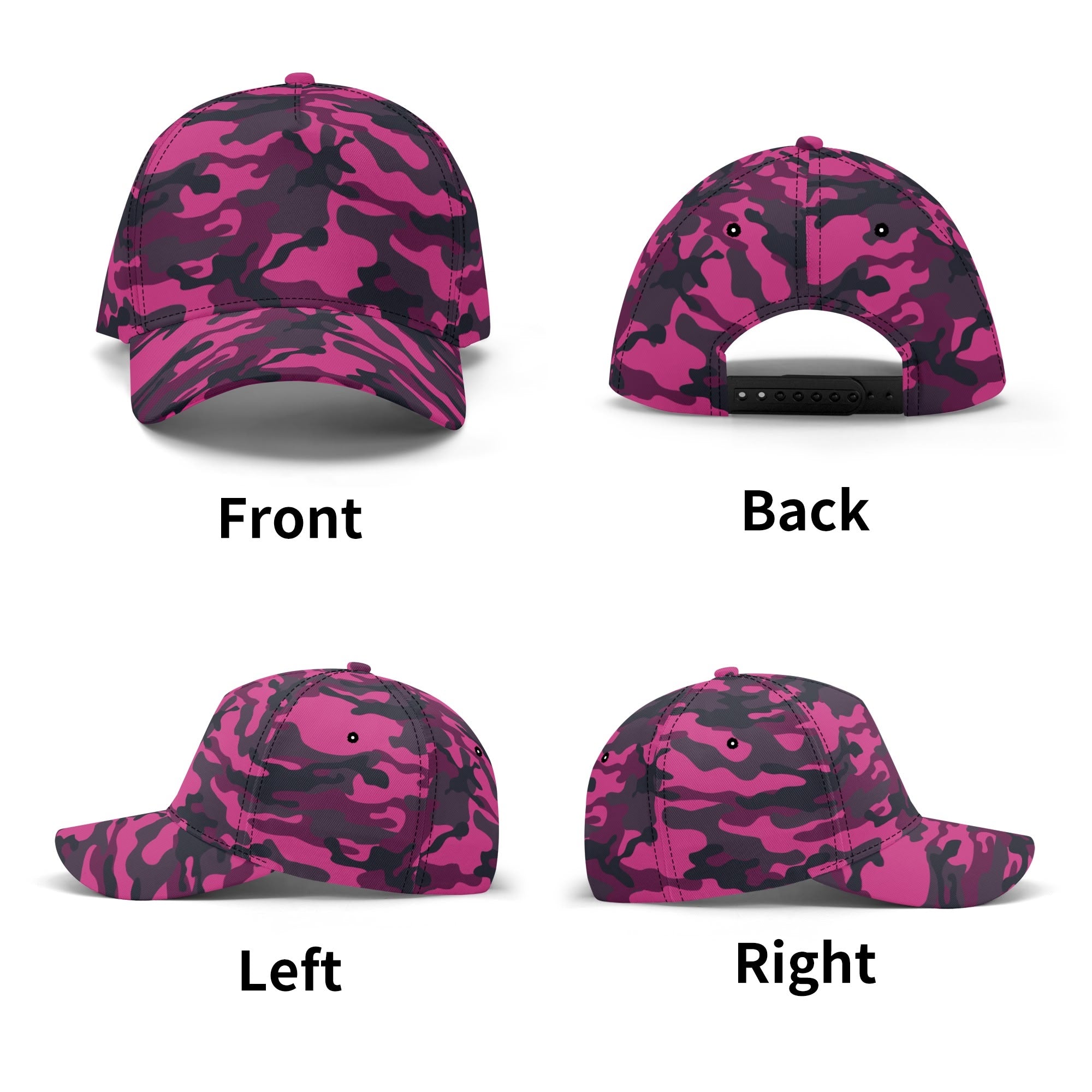 Pink Camo Cap | Onyx & Deep Blue Mixed Camouflage Camo Colors