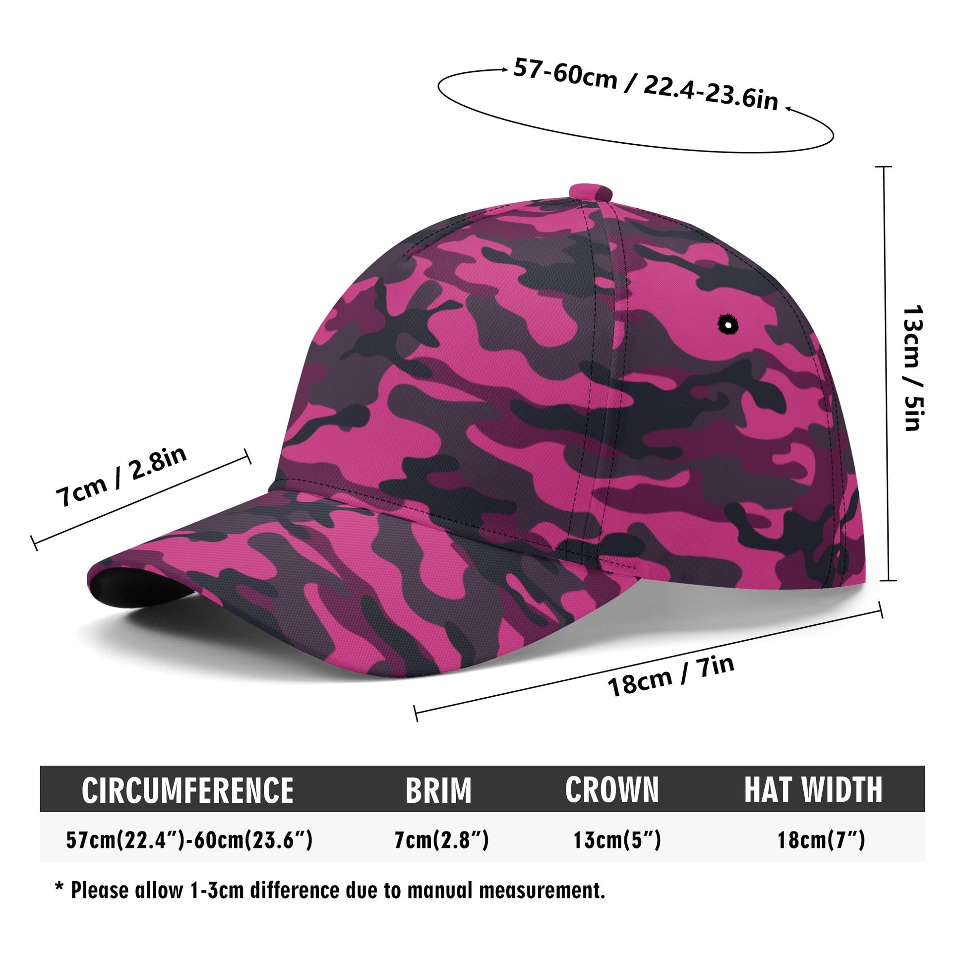 Pink Camo Cap | Onyx & Deep Blue Mixed Camouflage Camo Colors