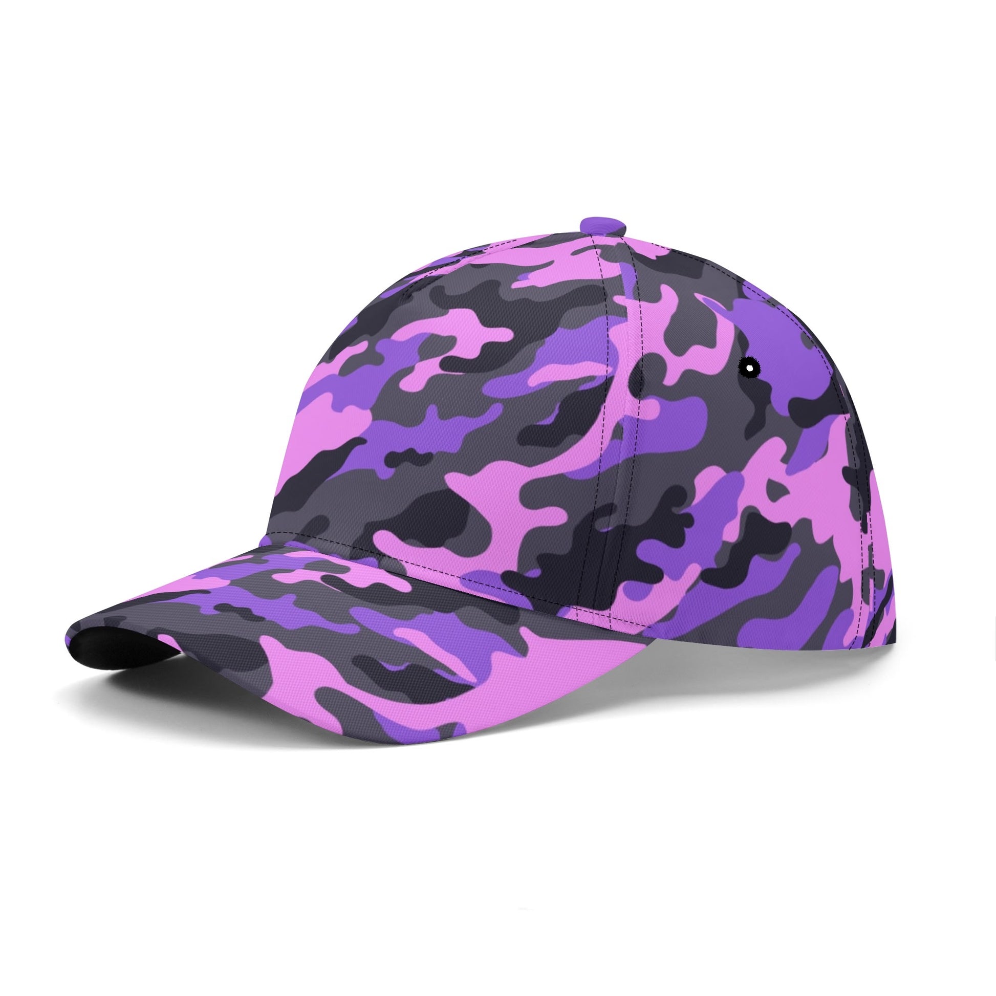 Pink Camo Baseball Cap | Black & Indigo Mixed Camouflage Camo Colors