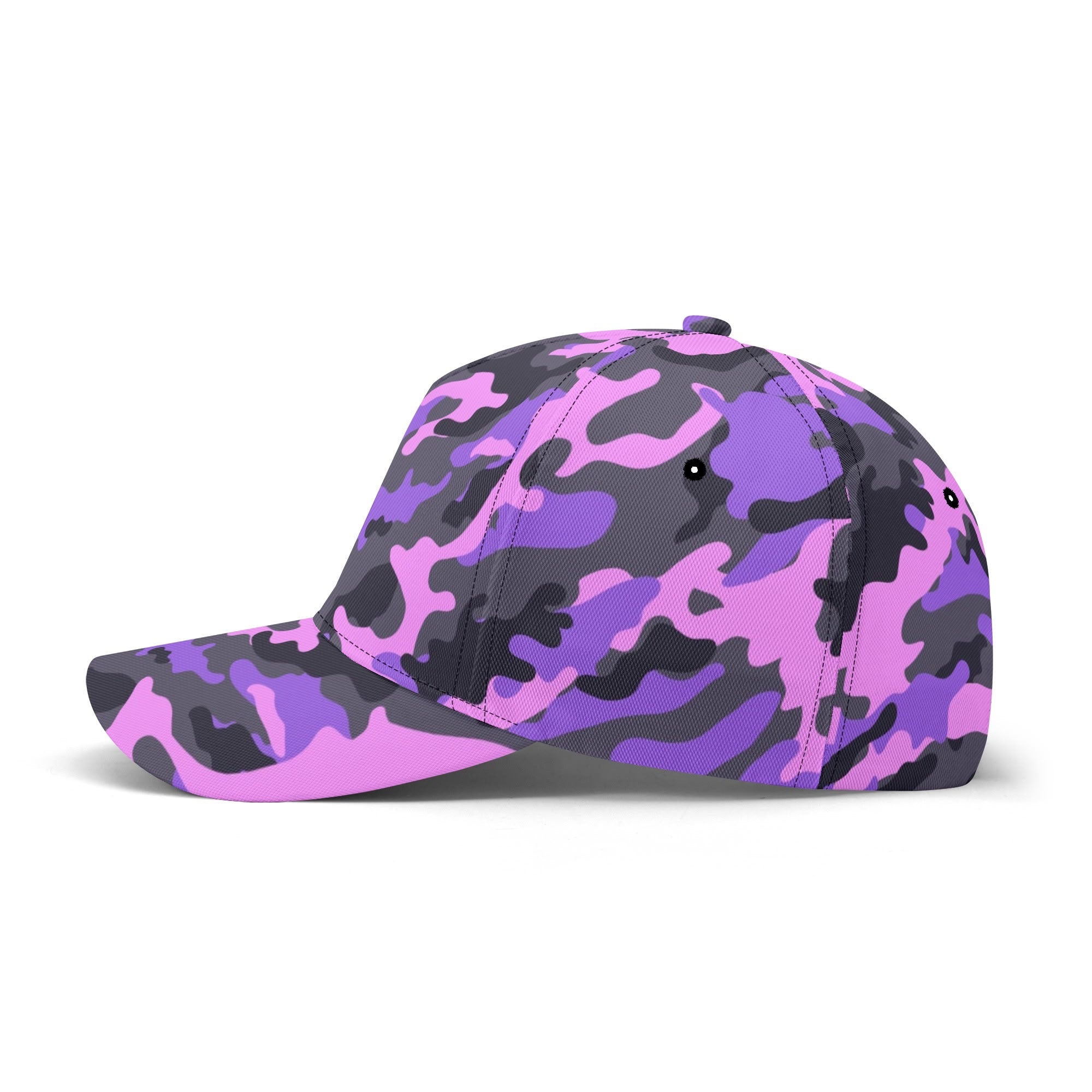 Pink Camo Baseball Cap | Black & Indigo Mixed Camouflage Camo Colors