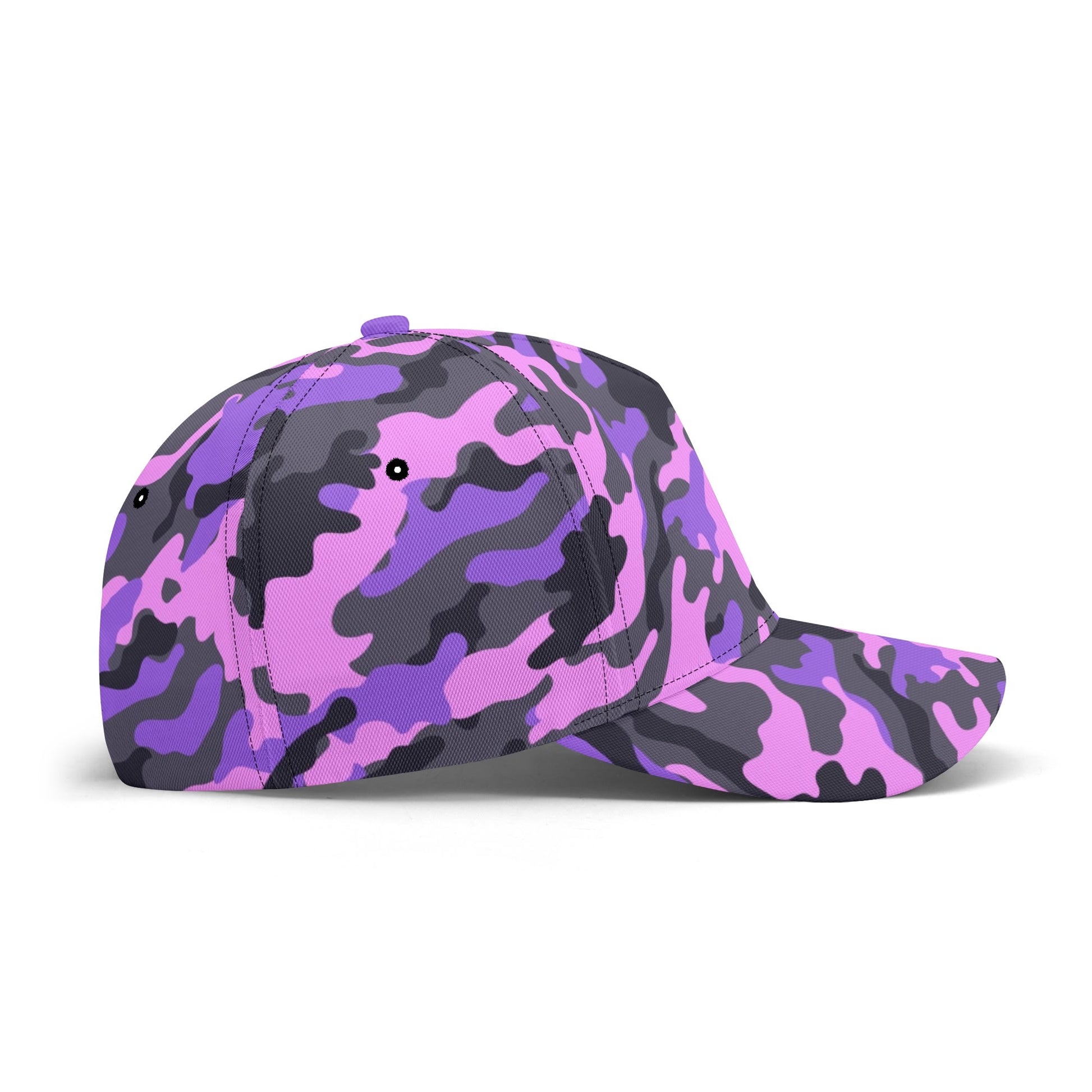 Pink Camo Baseball Cap | Black & Indigo Mixed Camouflage Camo Colors