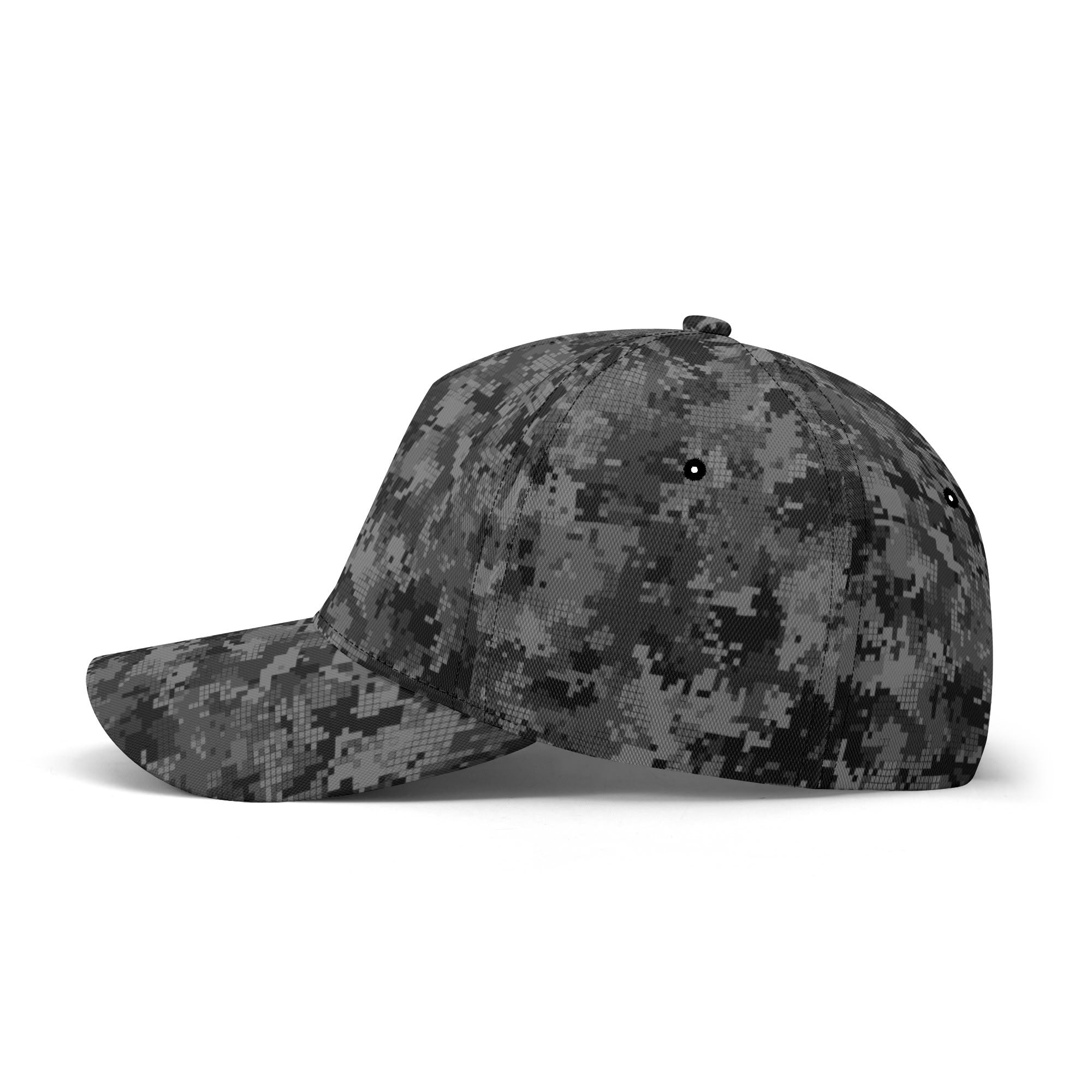 Black Camo Cap | Digital Monochrome Dark Gray Camouflage Camo Colors