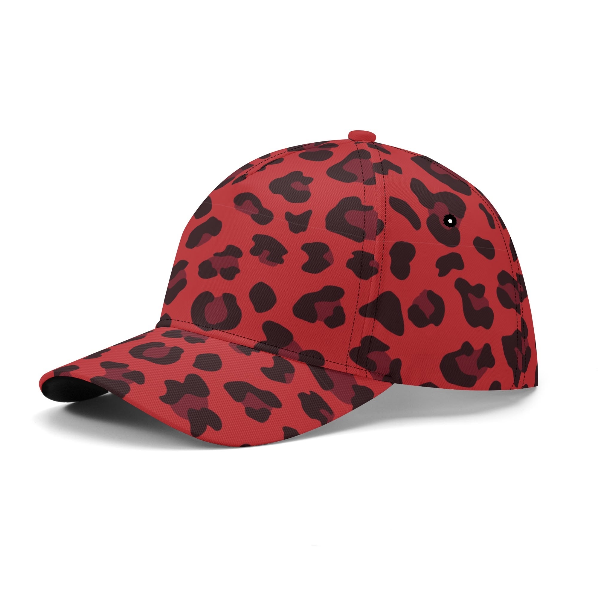 Leopard Hat | Red and Black Print Camo Colors