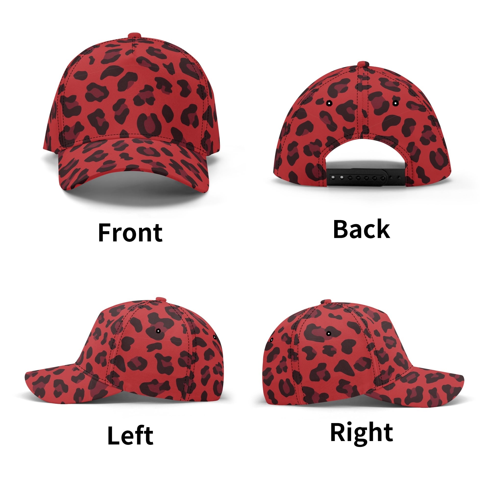 Leopard Hat | Red and Black Print Camo Colors