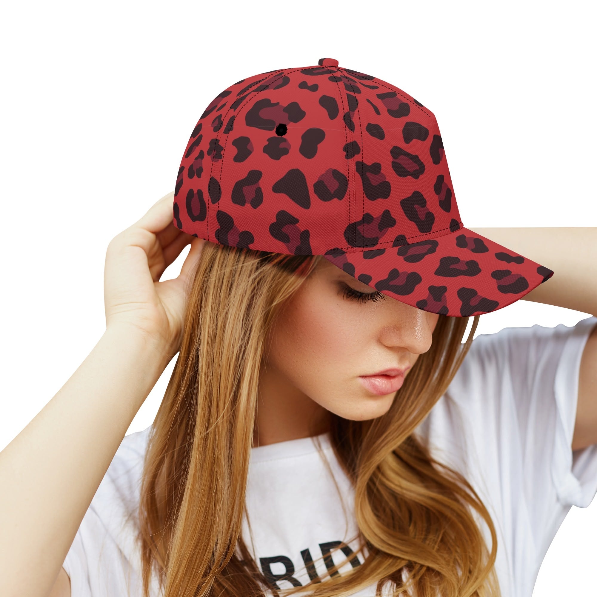 Leopard Hat | Red and Black Print Camo Colors