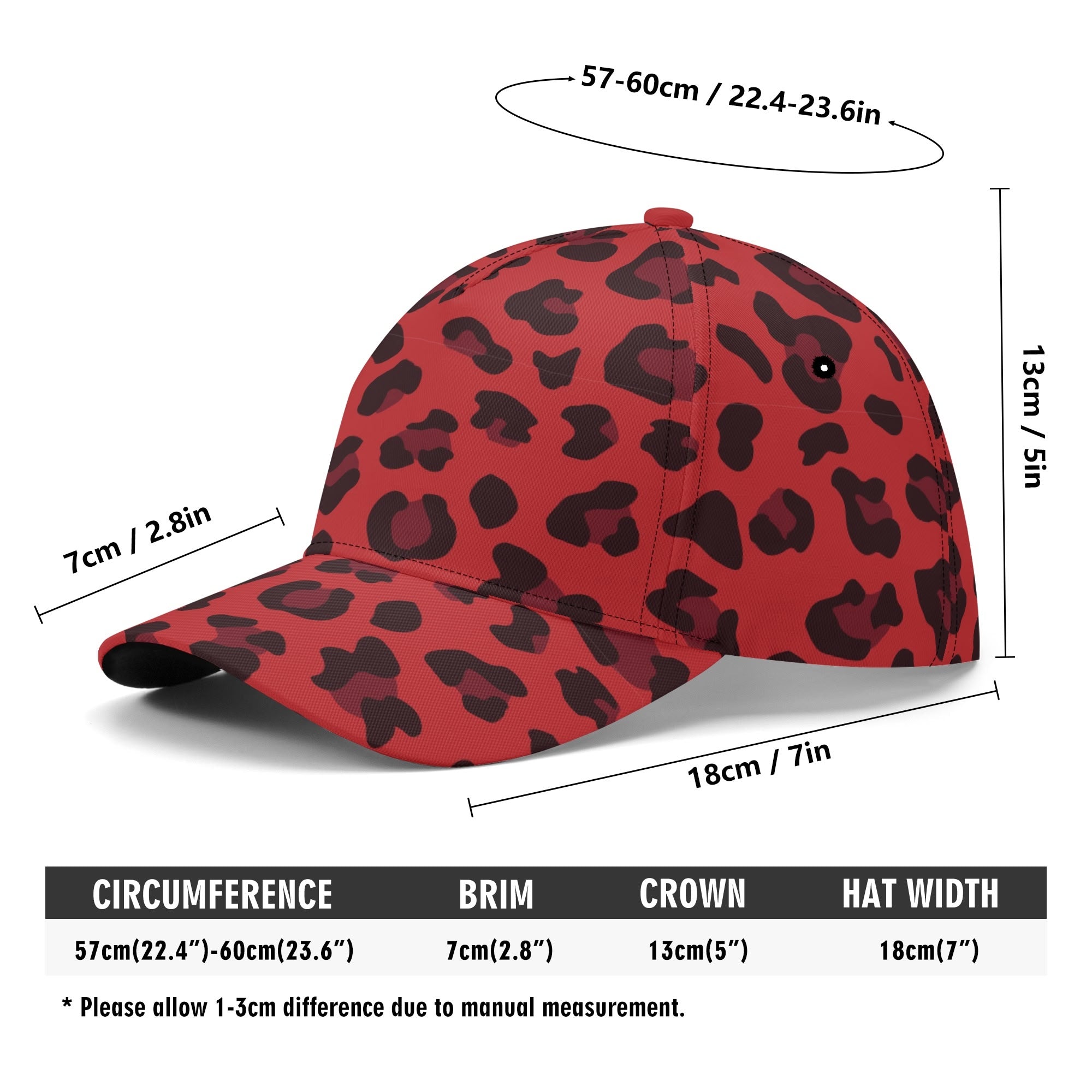 Leopard Hat | Red and Black Print Camo Colors