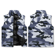 Camo Vest | Light Blue Unisex | Stand Collar Puffer Style Camo Colors