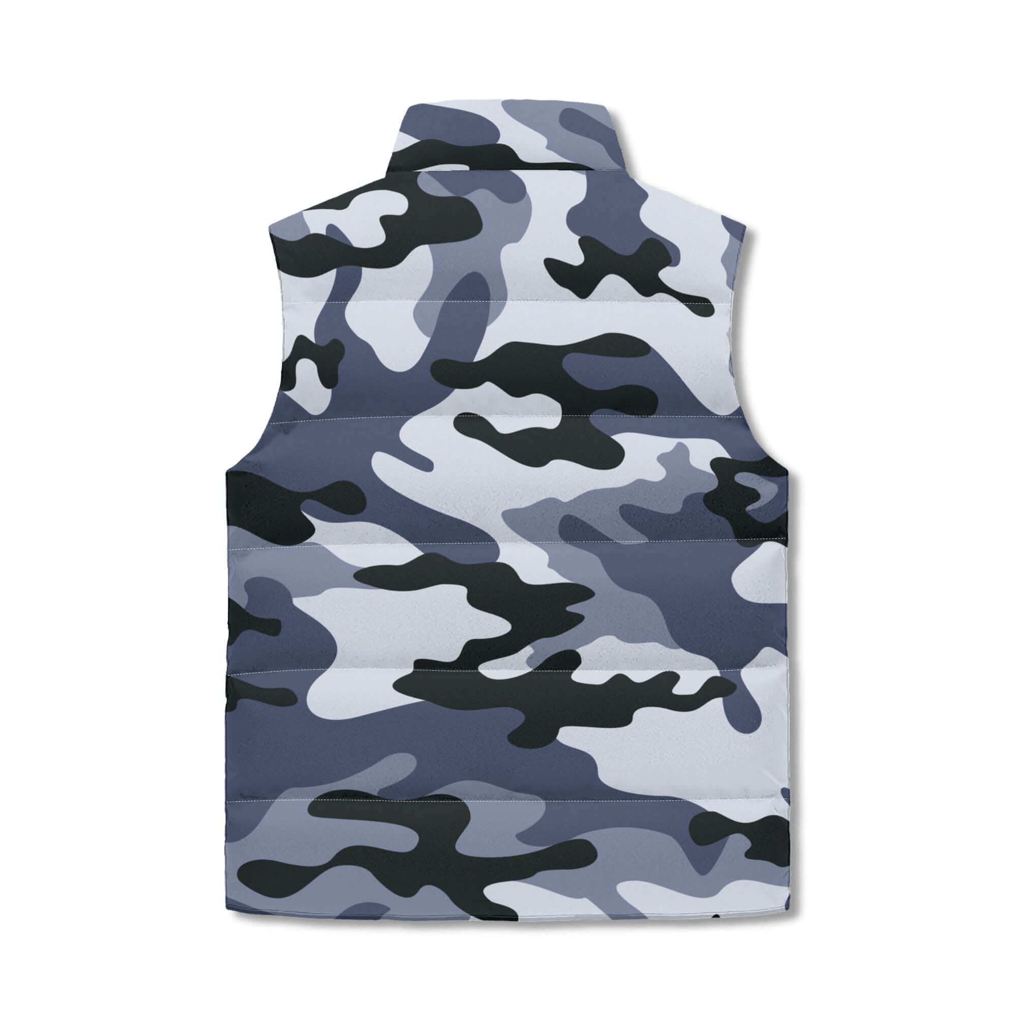 Camo Vest | Light Blue Unisex | Stand Collar Puffer Style Camo Colors