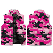 Pink Camo Puffer Vest | Mixed Candy, Black, & Cerise Camo Colors