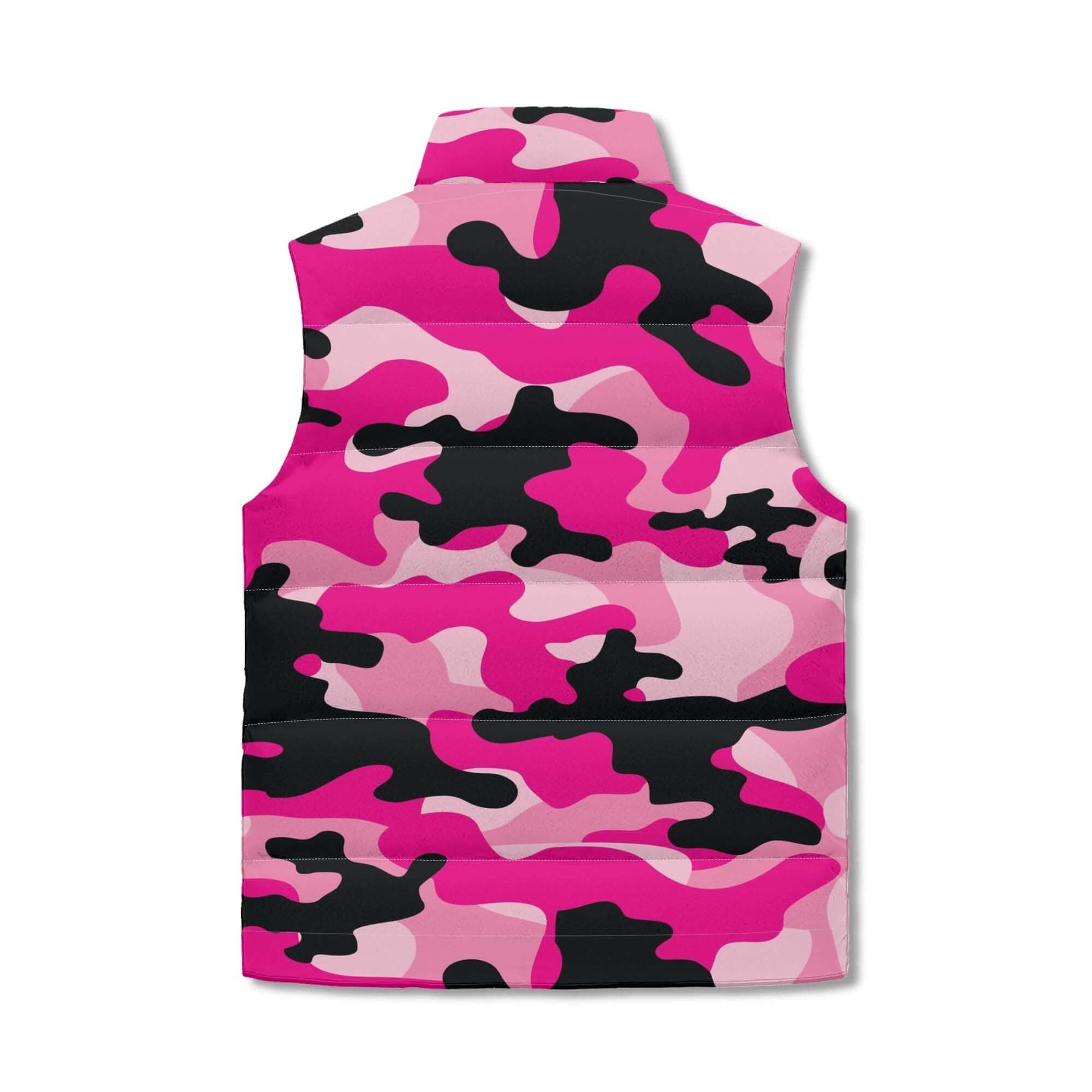 Pink Camo Puffer Vest | Mixed Candy, Black, & Cerise Camo Colors