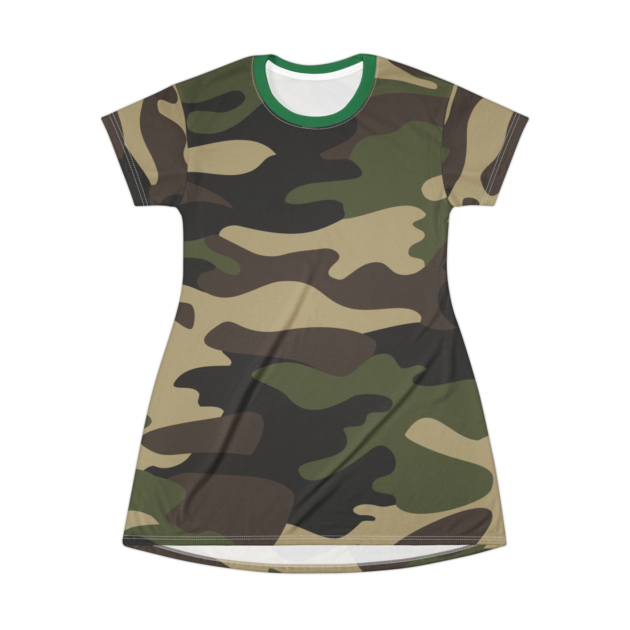 Camo T-Shirt Dress | Classic Green Camouflage Camo Colors