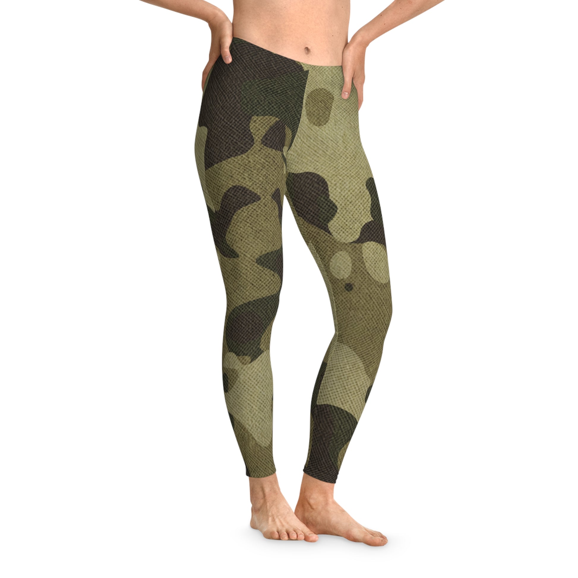 Green Camo Leggings For Women | Mid Waist Fit Camo Colors