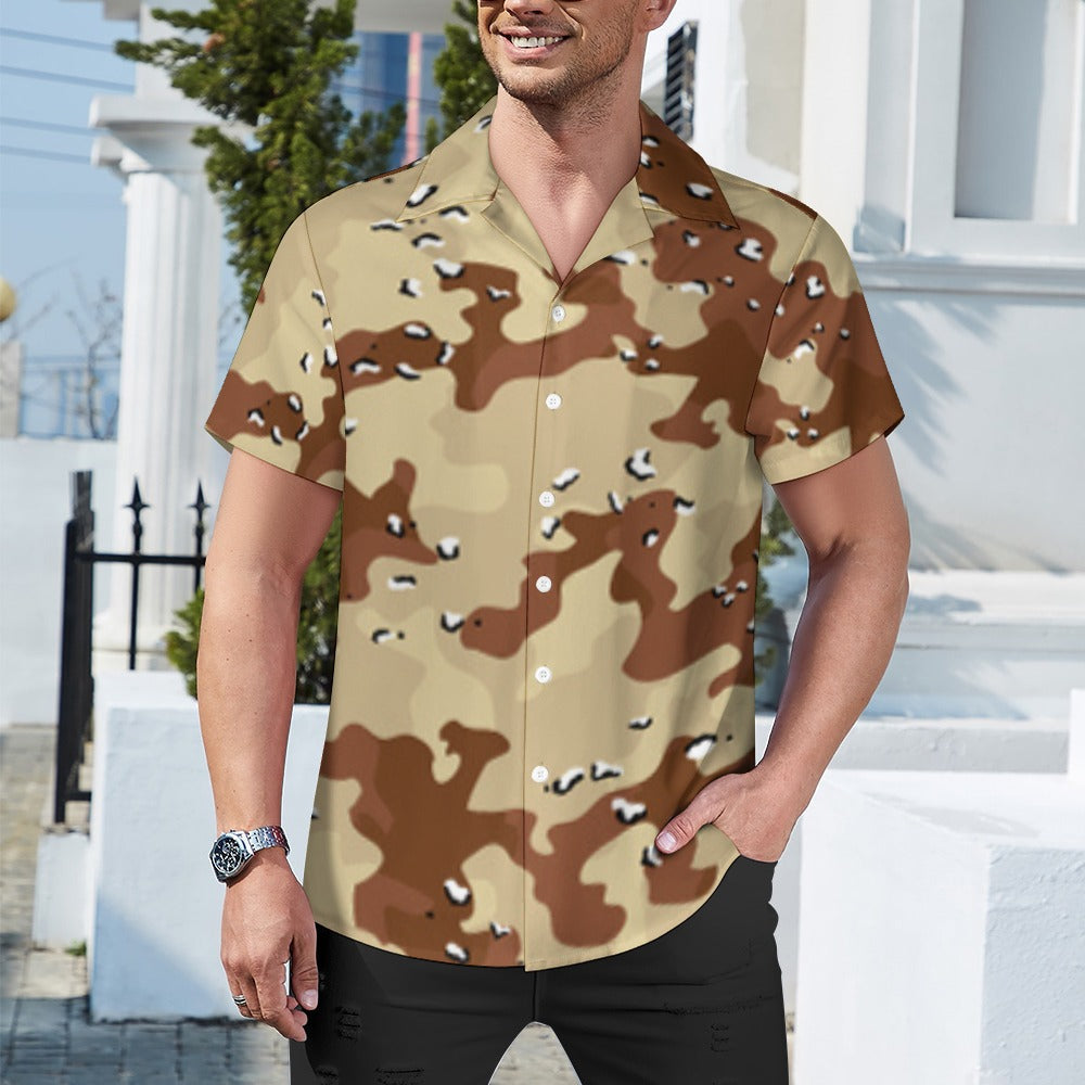 US Marines Desert Camo Shirt | Cuban Collar Style | Camo Colors