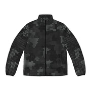 Black Camo Puffer Jacket For Men | Stylish Pixel Camouflage Camo Colors