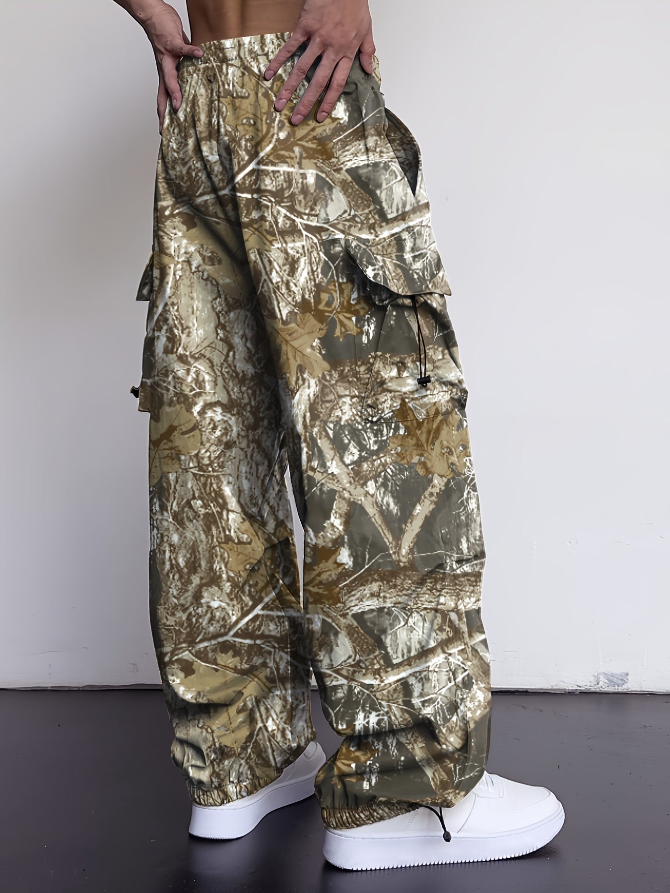 Men's Camo Cargo Pants with Multi-Pocket | Loose Fit Camo Colors