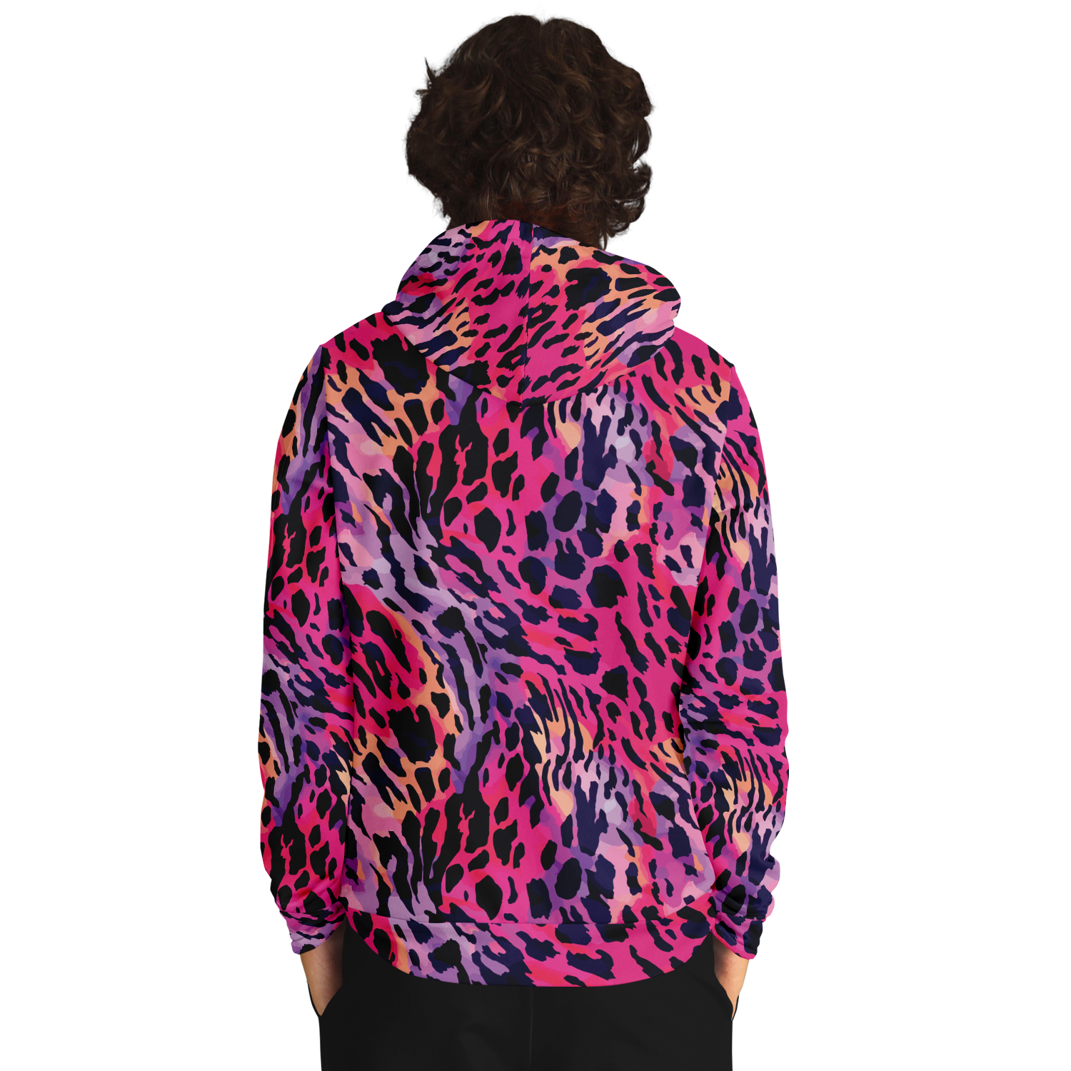Leopard Hoodie | Deep Cerise Pink & Purple Camo Colors