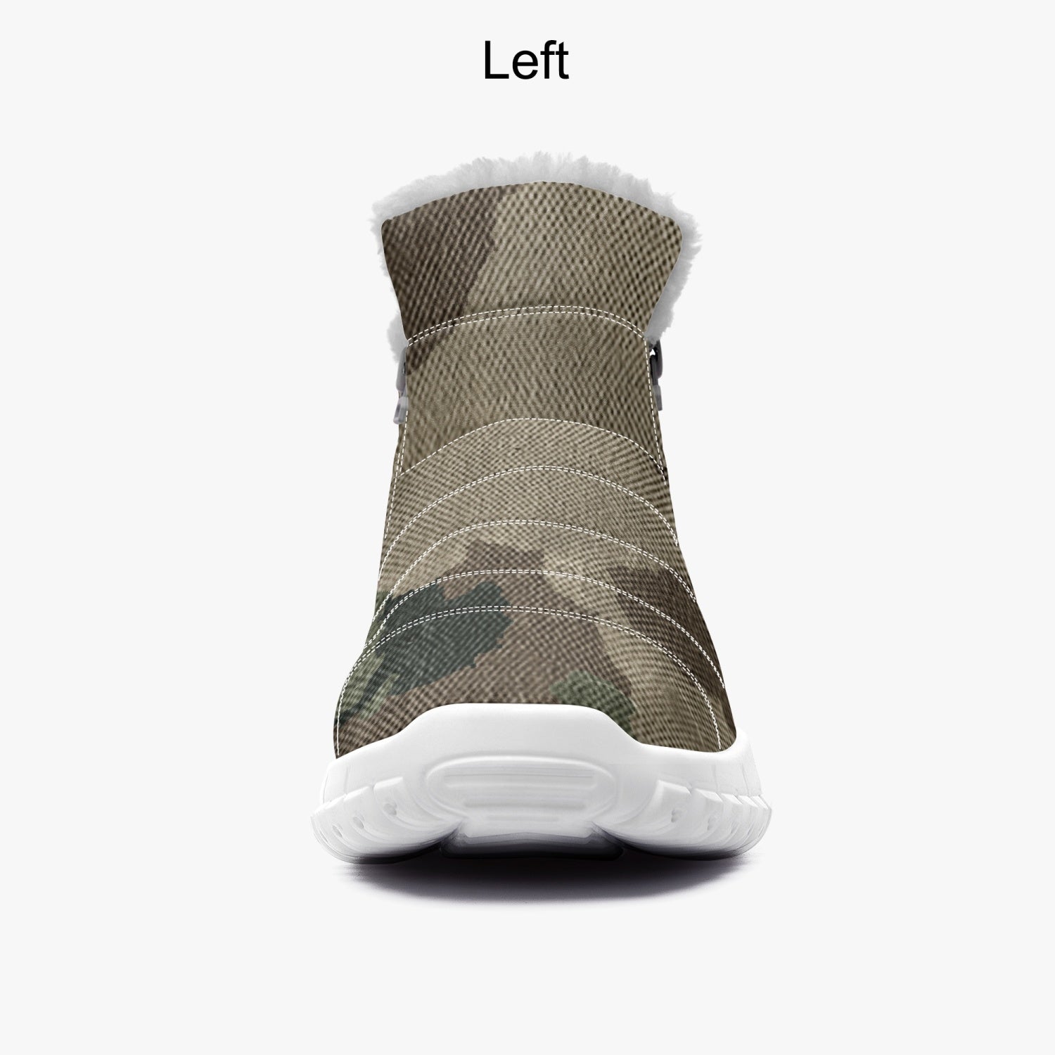 Camo Boots | Cotton-pad Fur Zipper Up | Dirty Brown Camo Colors