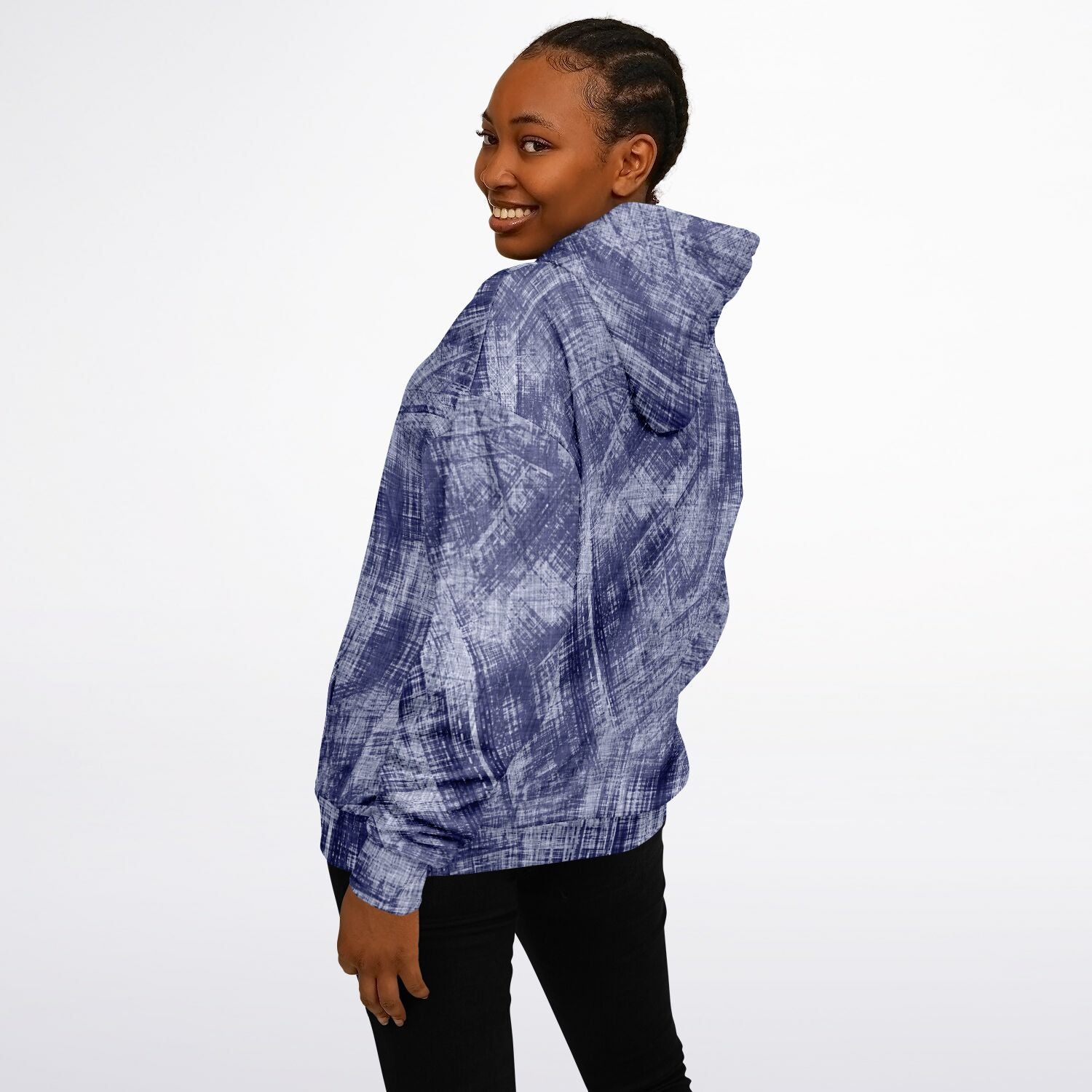 Blue Wash Denim-Style Oversized Hoodie | Camo Colors